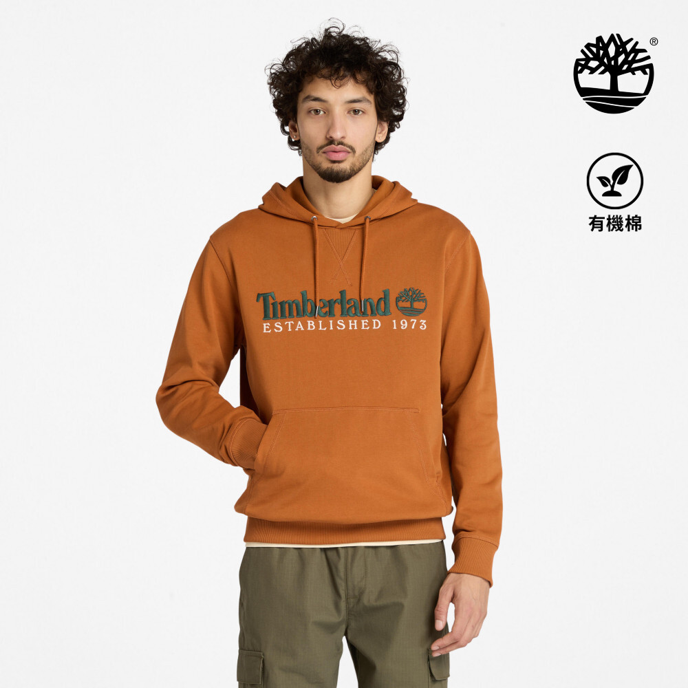 Timberland - 男裝亮棕色刺繡LOGO連帽上衣 TB0A6NJYC391