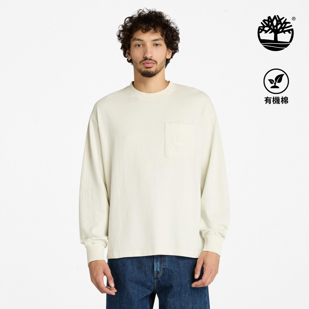 Timberland - 男裝寬版口袋長袖T恤 TB0A5MJPCM91