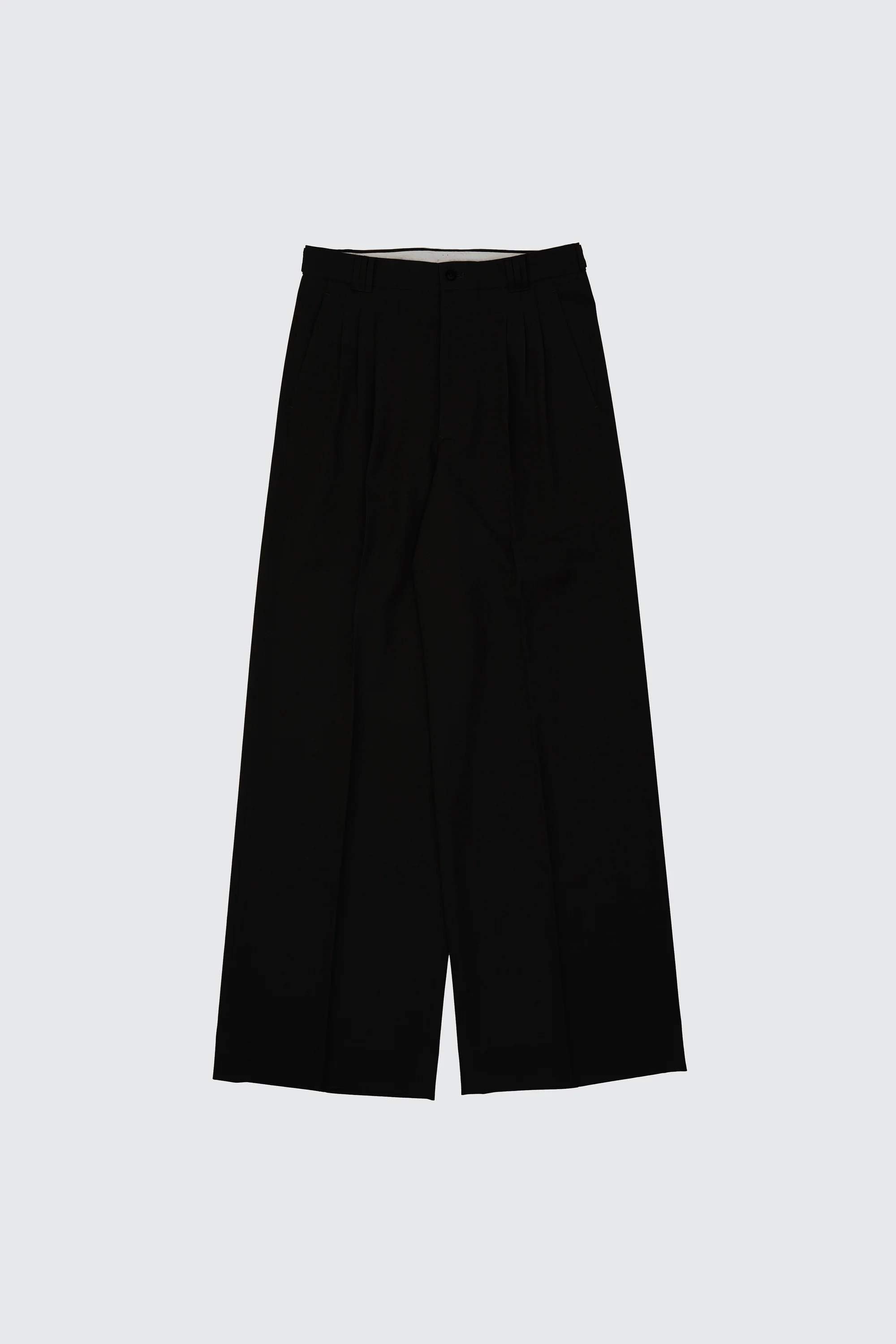 YOKE 2/60 WOOL GABARDINE 3PLEATED WIDE-LEG TROUSERS (2COL)