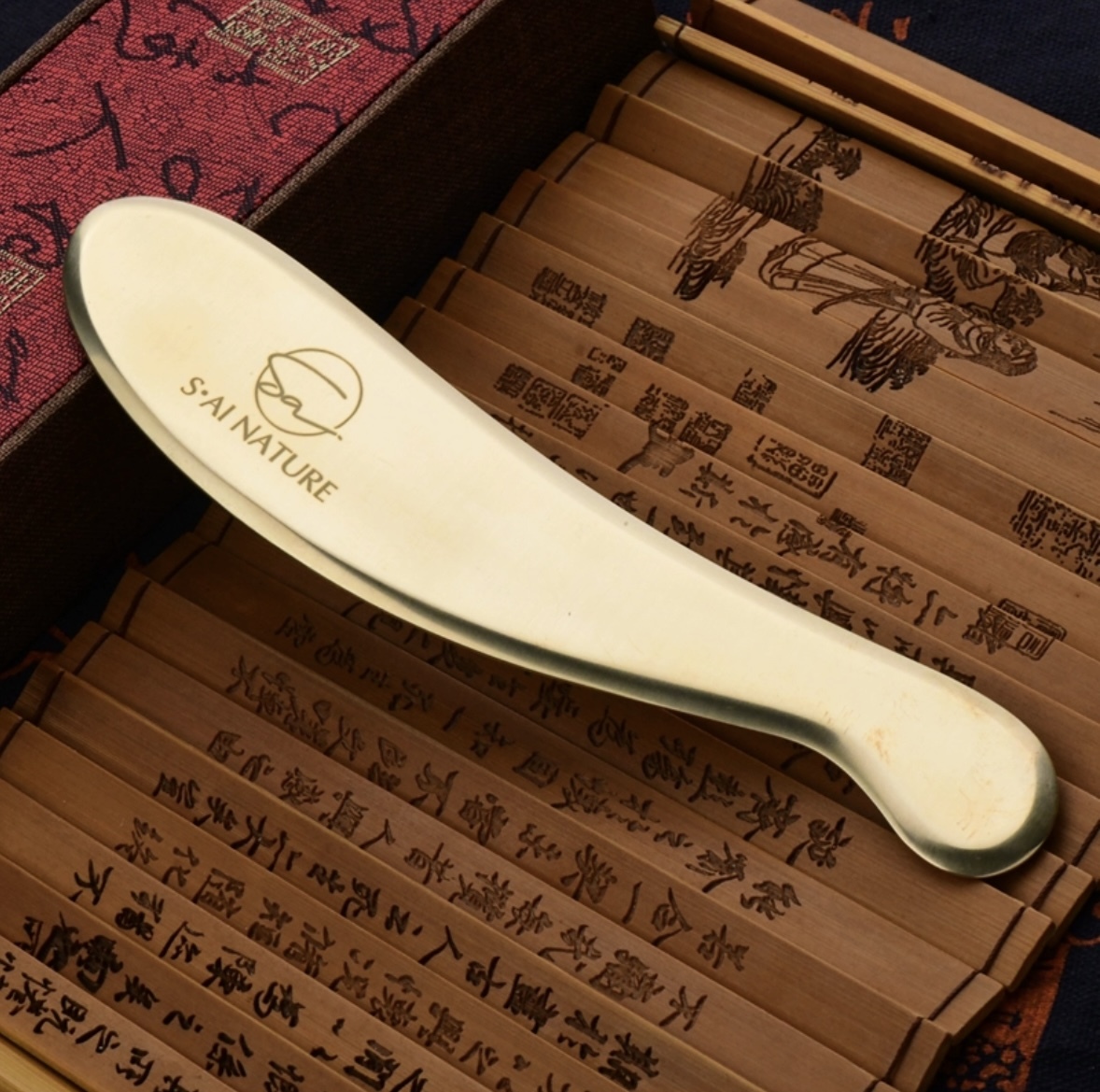 0115CB40-賽百草CB- [黄銅刮痧板 180*40*4大] A40A, [黄銅刮痧板 132*32*4小] A40B