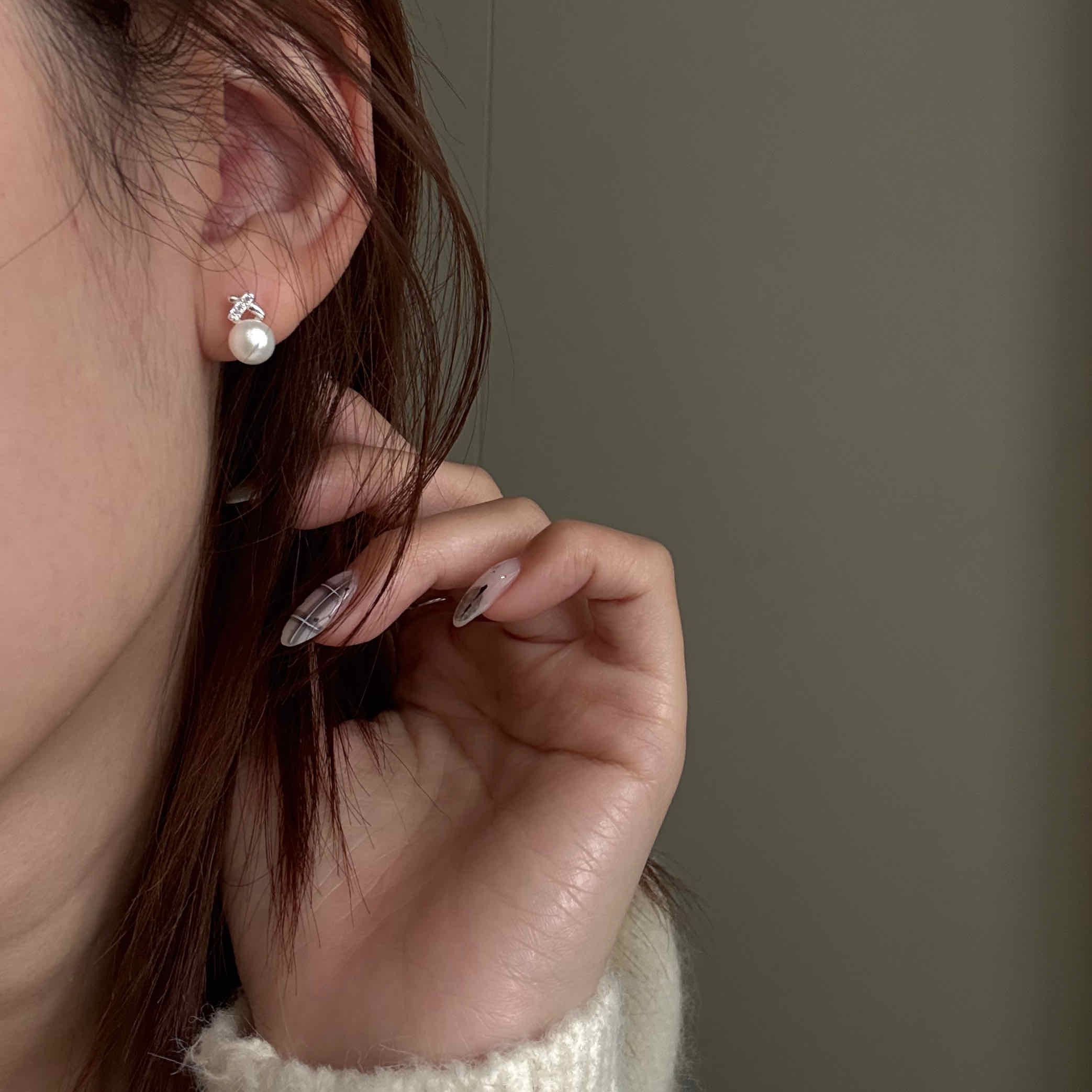 🇰🇷925 silver 典雅淡水珍珠耳環