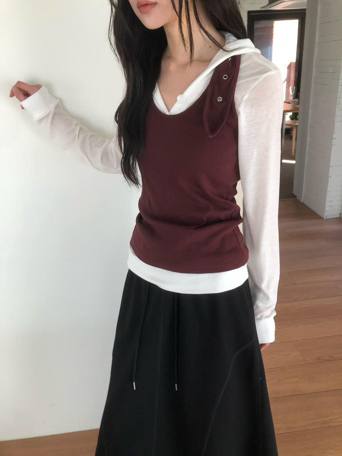 繞頸鉚釘背心