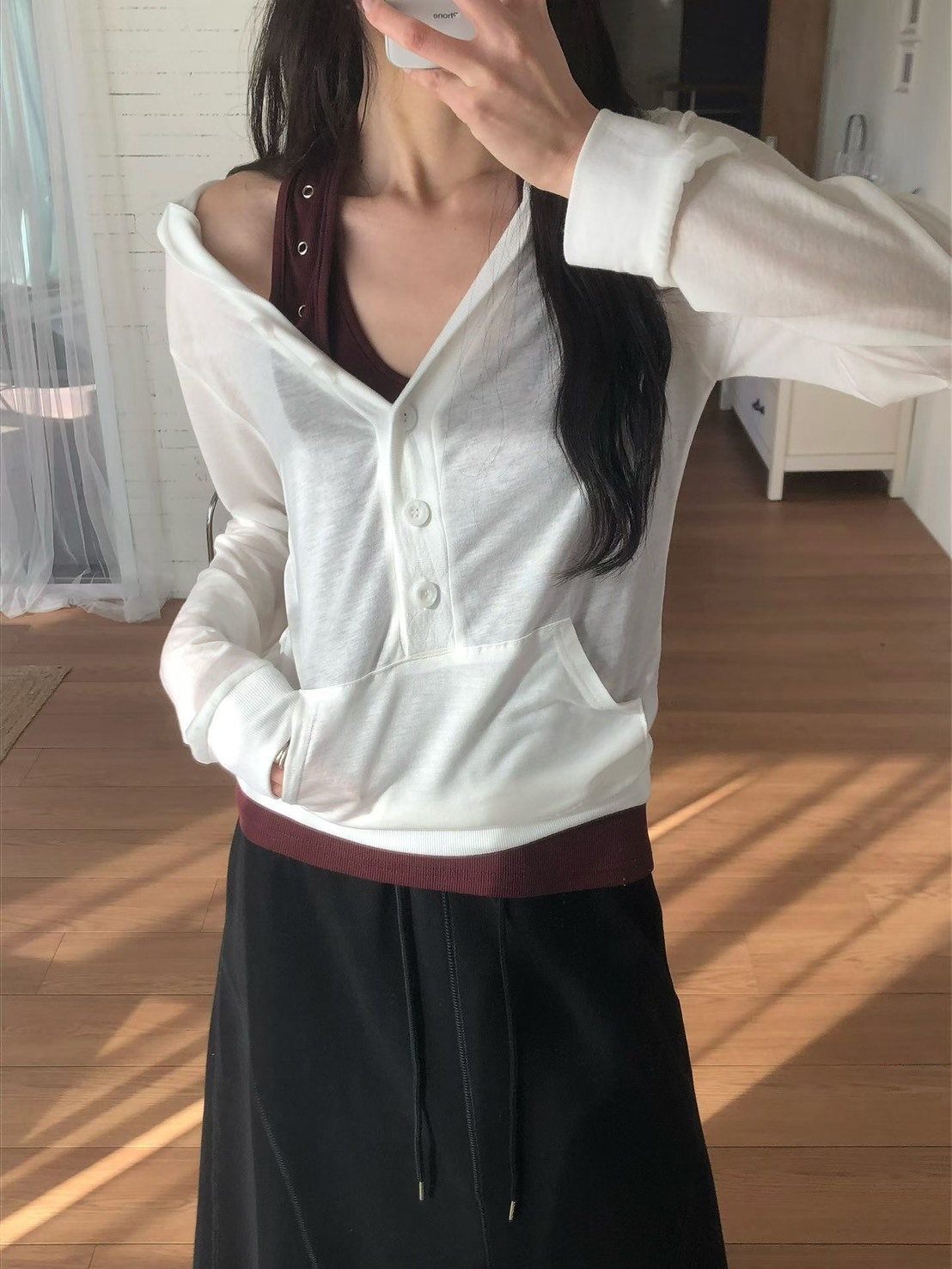 開釦薄口袋T