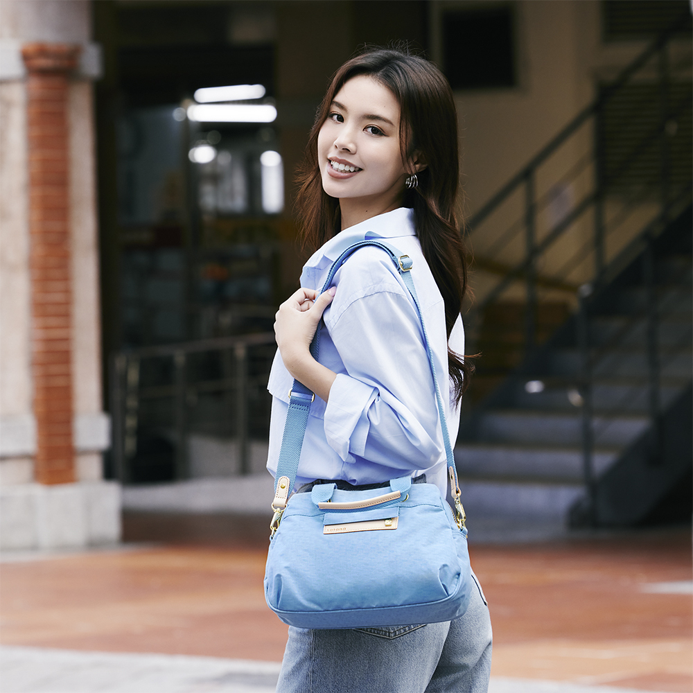 Soldier 暖洋洋手提斜背包-雲煙藍