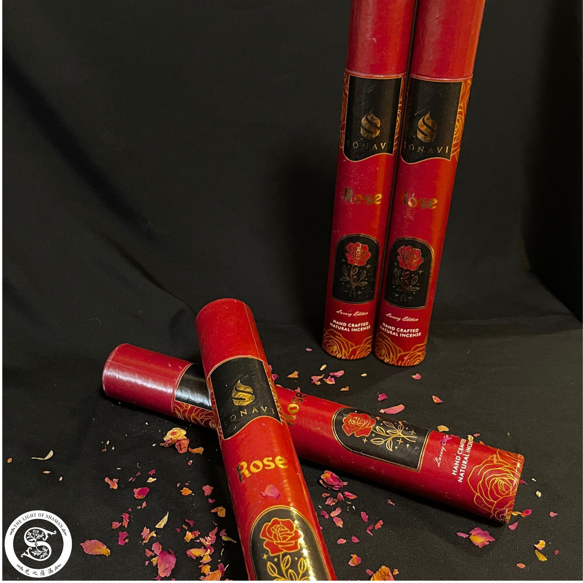 《浪漫・玫瑰》奢華版玫瑰線香 愛與溫柔浪漫、高級玫瑰香氛 SONAVI奢華玫瑰線香 - 光之薩滿