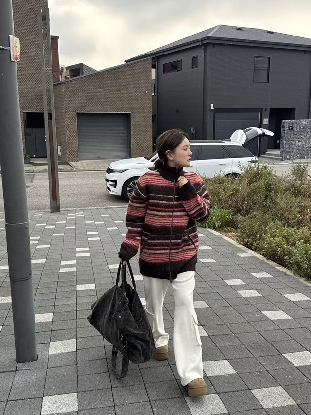 彩色毛線羊毛外套