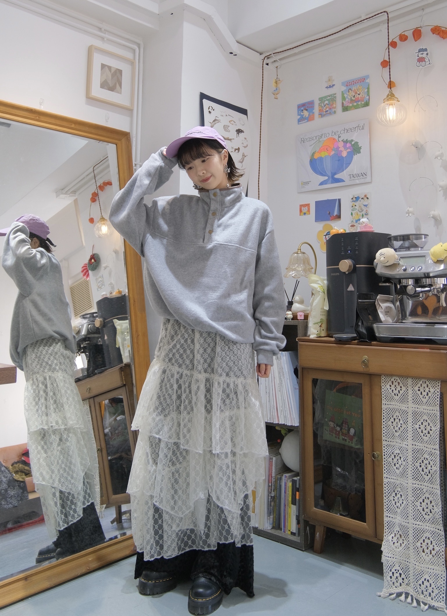 [兩色入]Lace 三層透視LAYER SK (White)