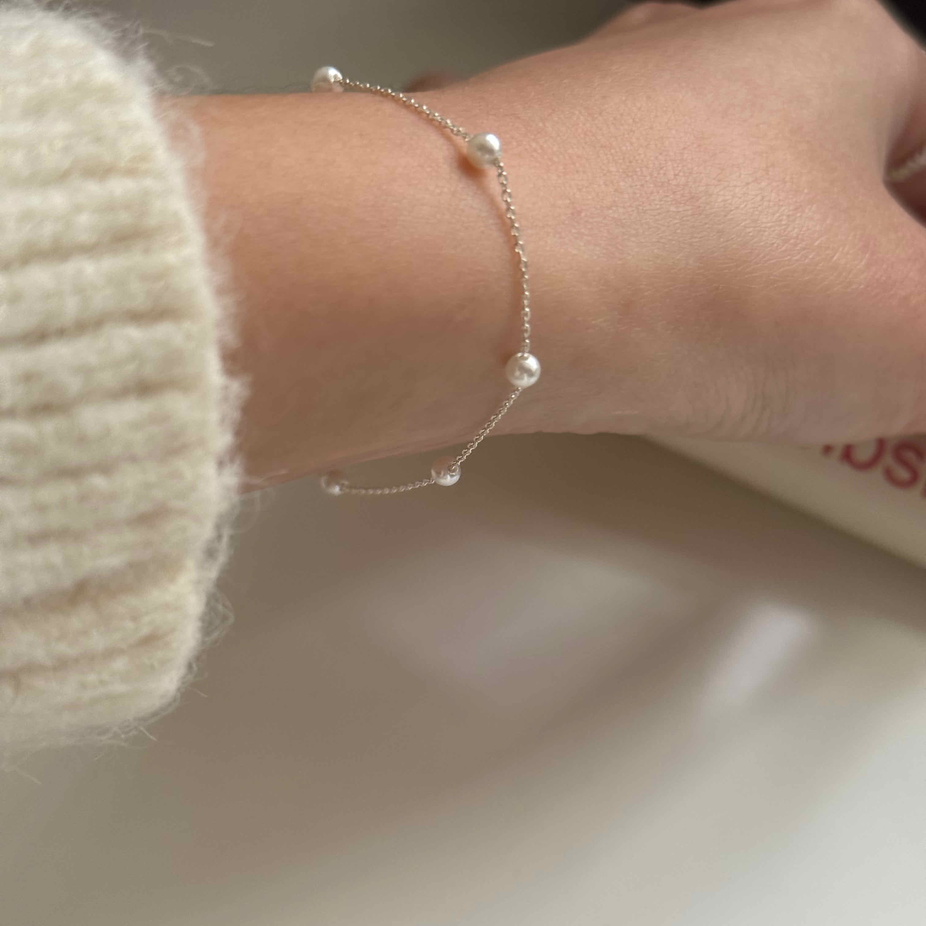 🇰🇷925 silver 貝珠串串手鍊