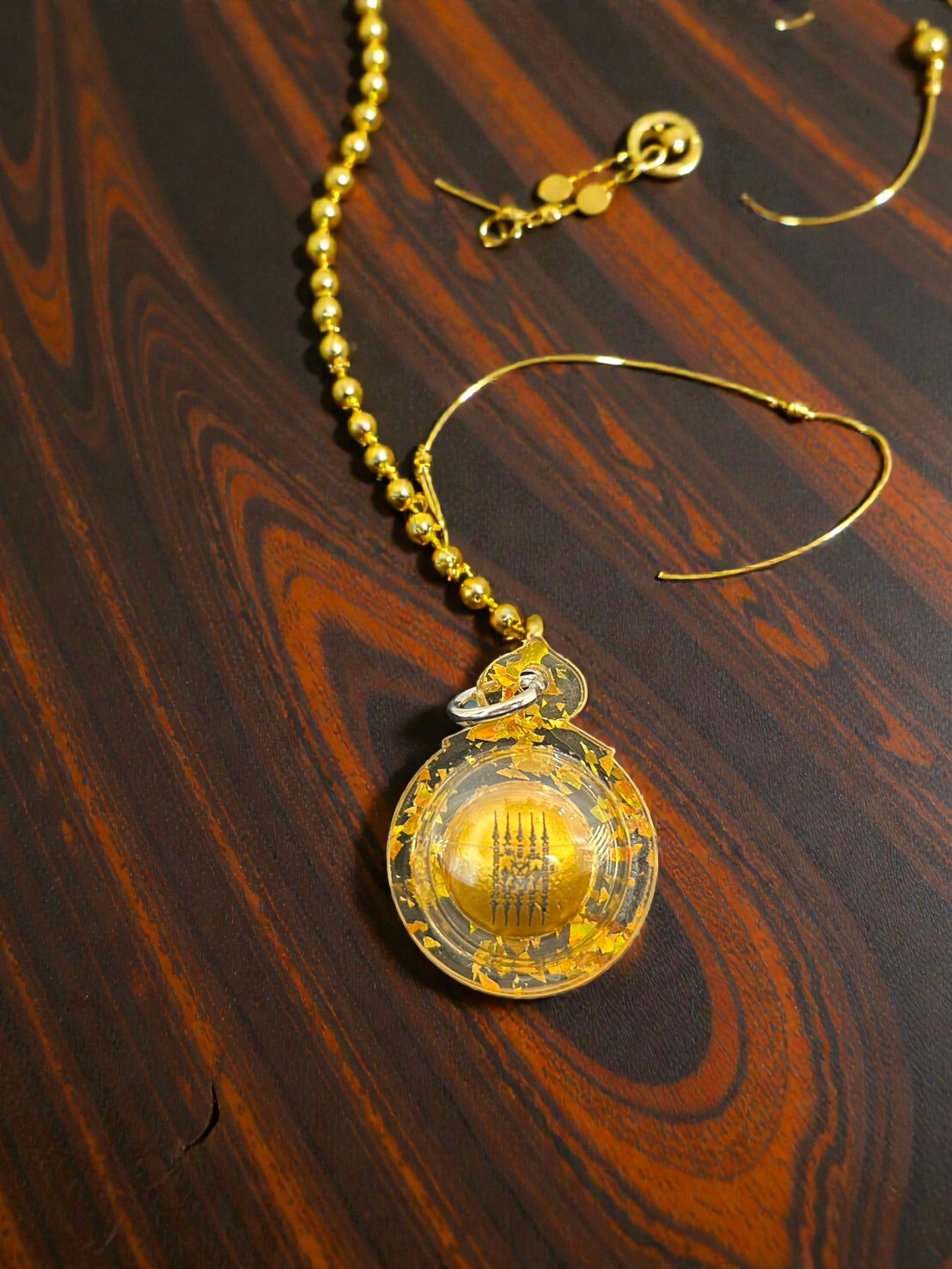 阿贊蓬力小金球・五條經文金蒼蠅轉運符珠