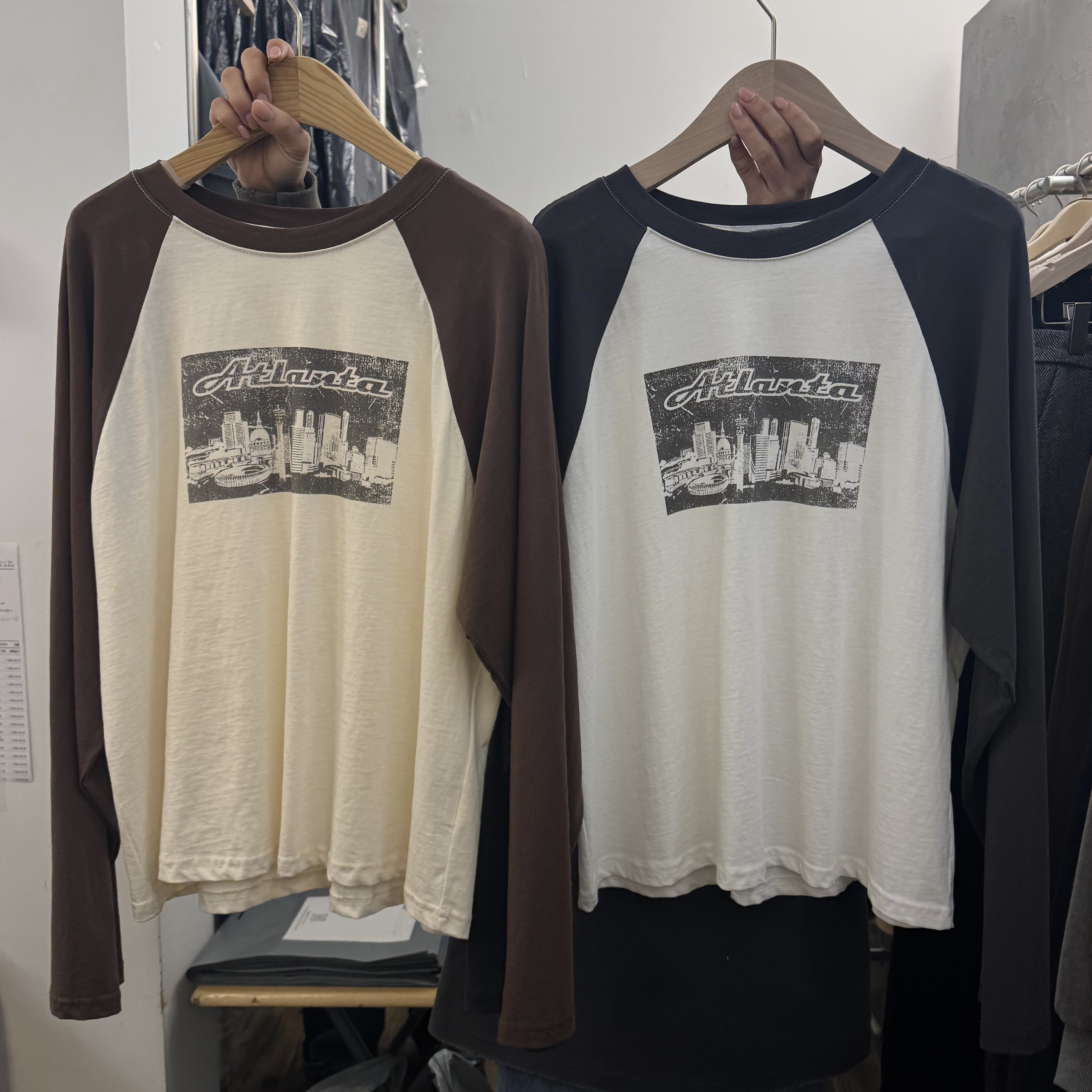 JL01 美式圖案棒球T(咖/灰)