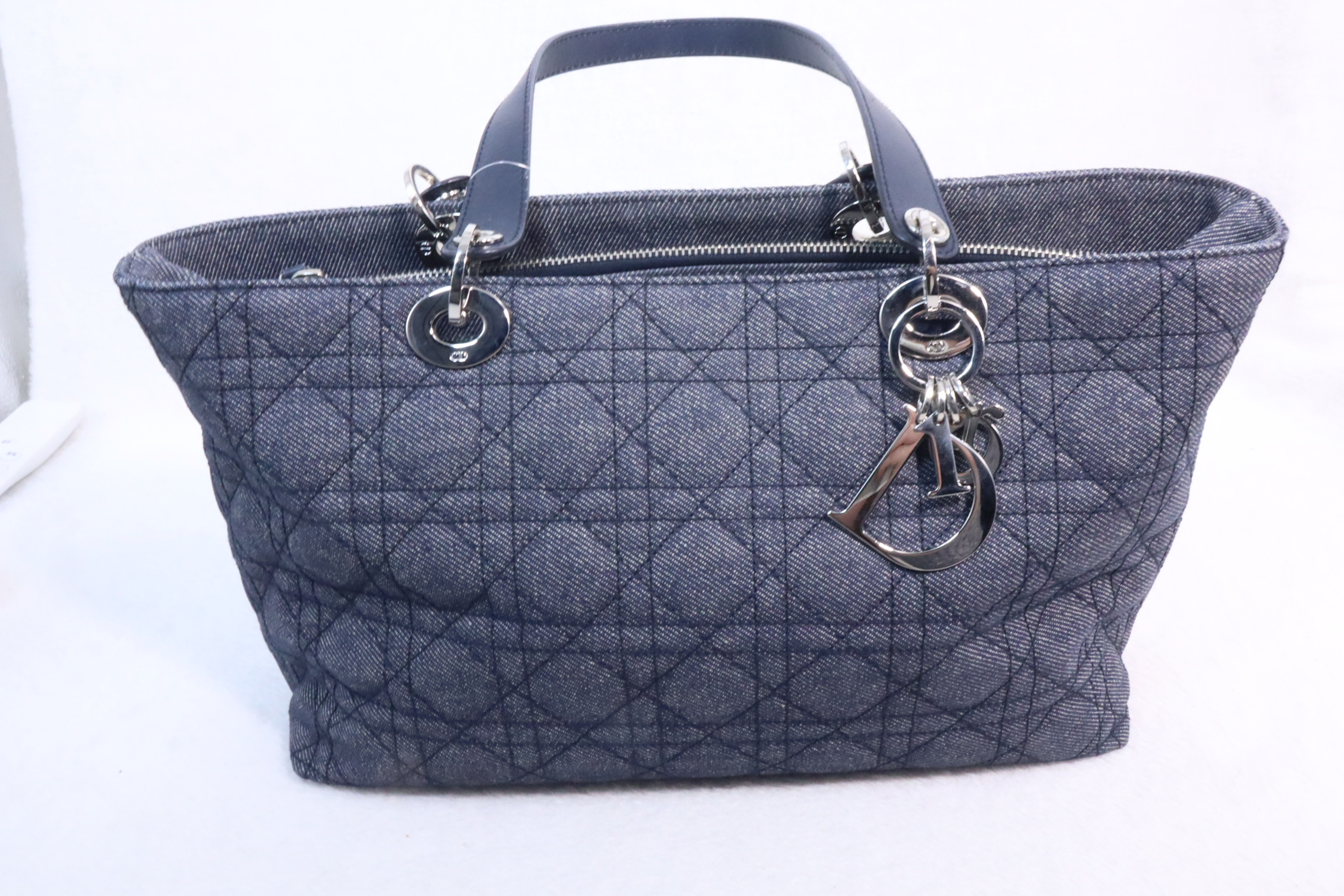 Dior 深藍色 丹寧菱格紋 Lady Dior 托特包💙 （現貨）