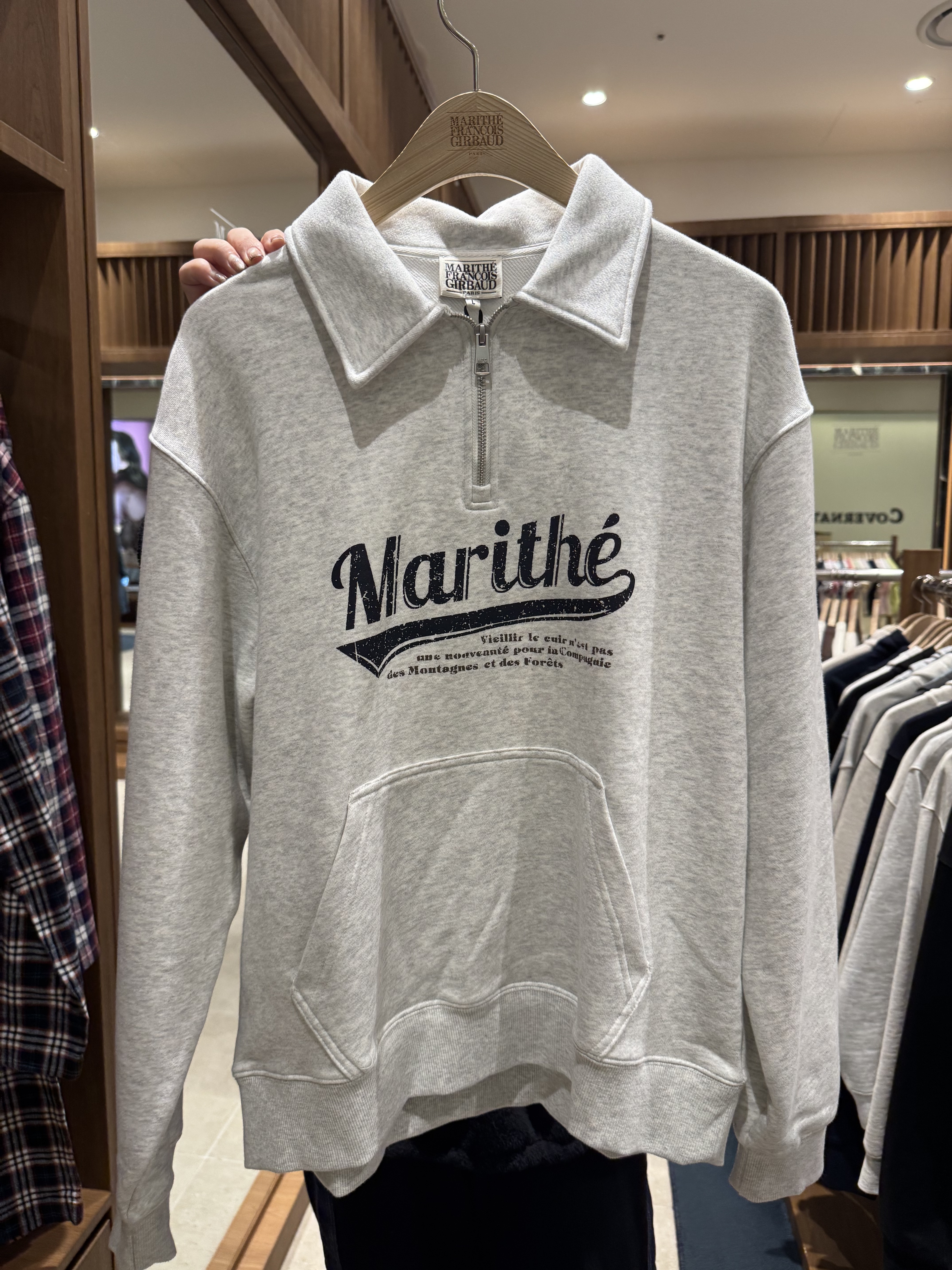 A1MF05 拉鍊Marithe衛衣*花灰