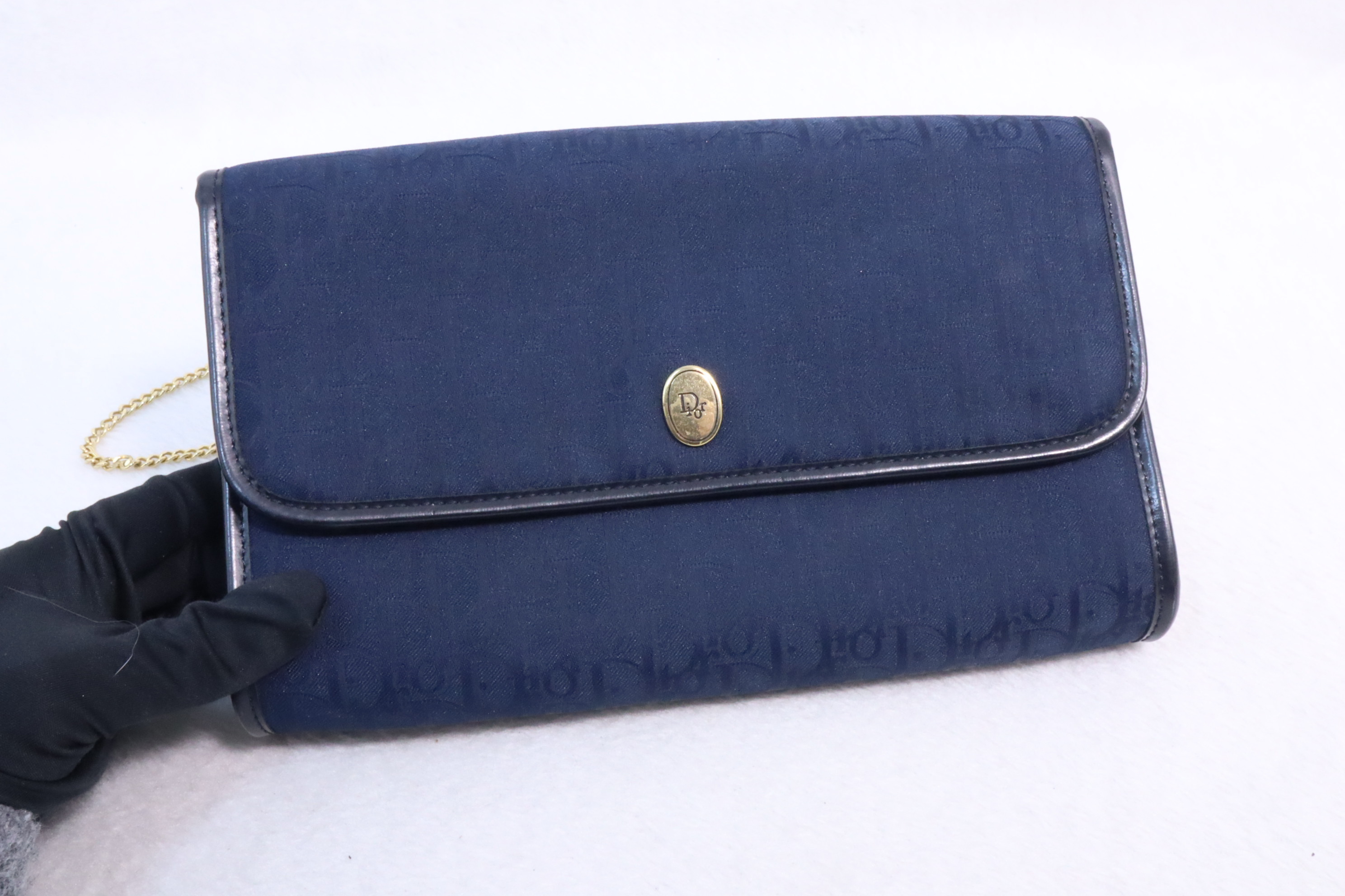 Dior 深藍色暗花斜孭/上膊袋仔💙 （現貨）