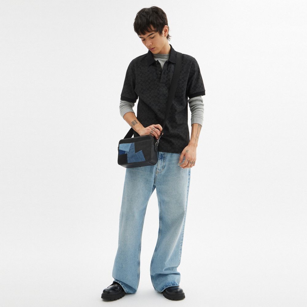 【Coach Outlet】(專櫃出清) Charter Crossbody Bag 24 With Patchwork  藍