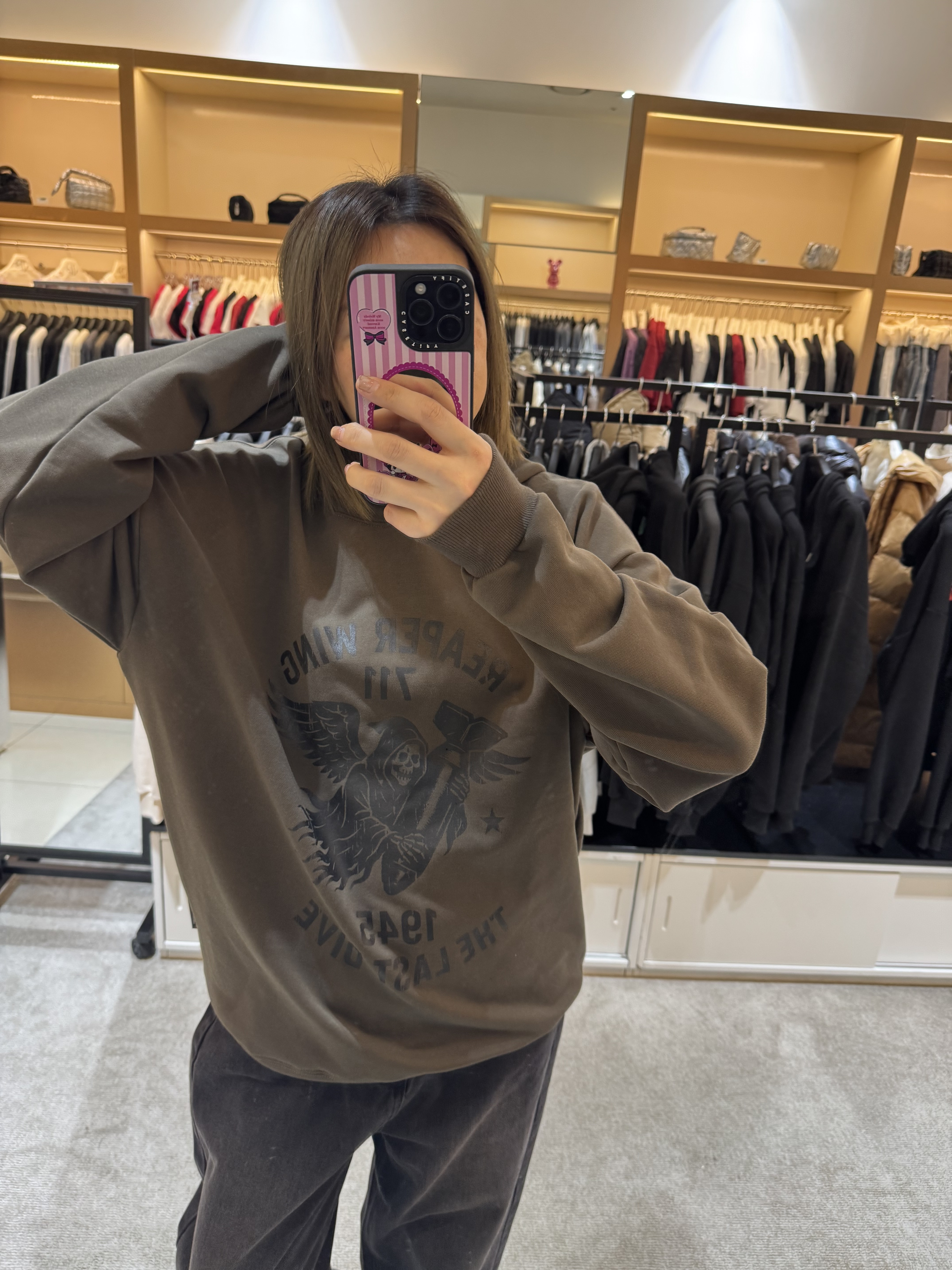 A1DY03 飛骷髏骨衛衣*灰色