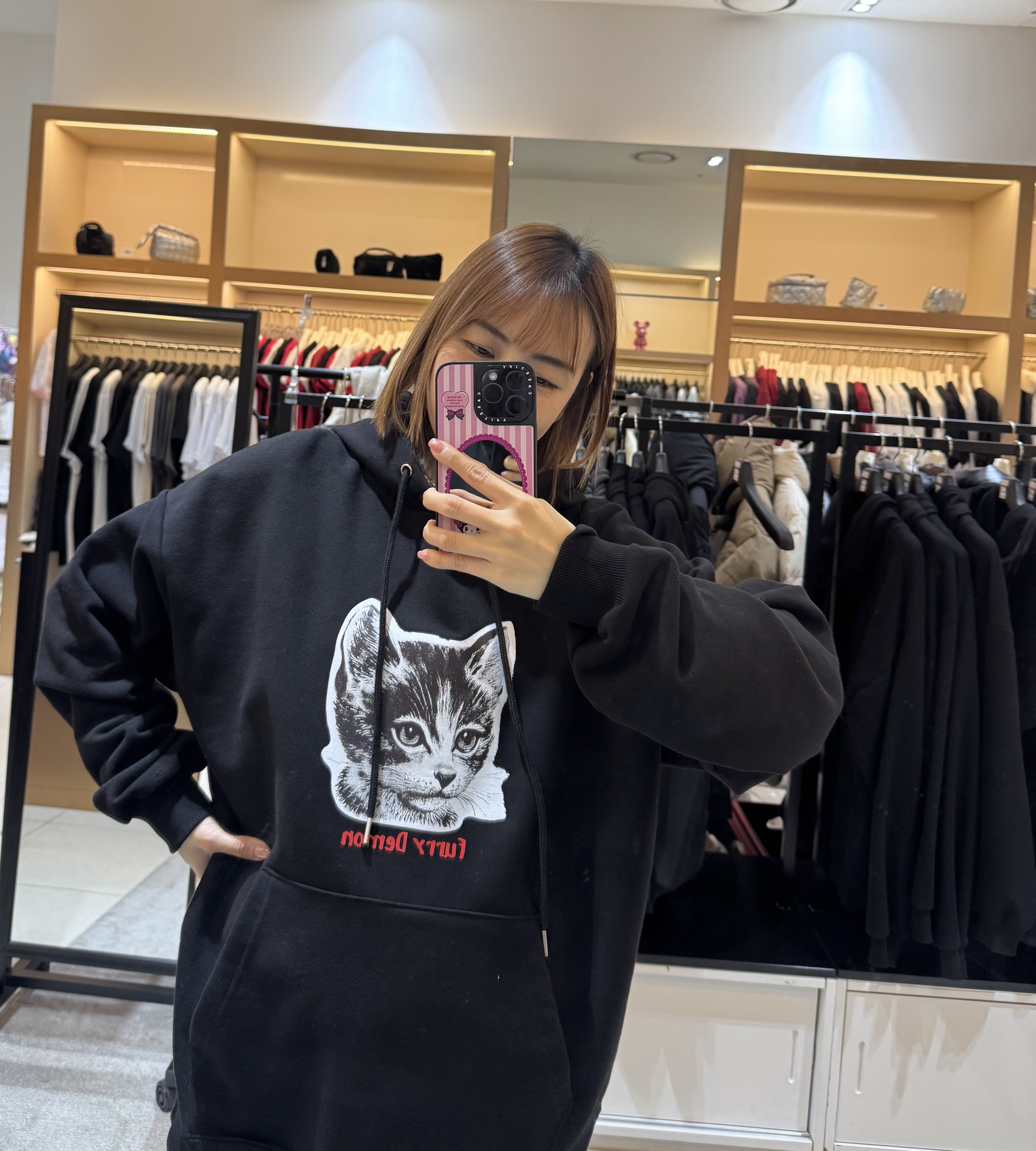 A1DY07 素描貓衛衣*黑色