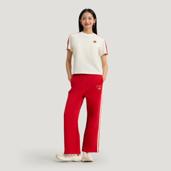 Adidas 愛迪達 Nyr Ss Tee KV0507 女 T恤 運動上衣 休閒短袖 米 紅 亞版