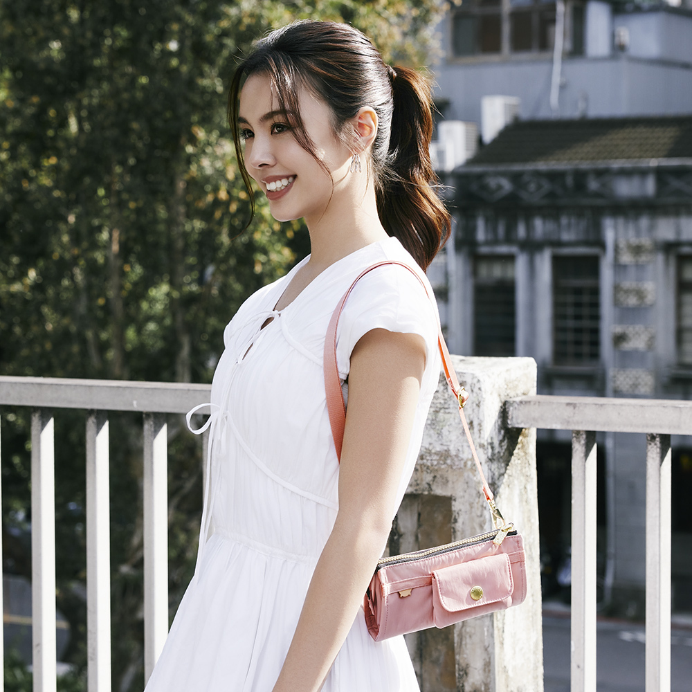 Soldier 長夾斜背包-霧櫻粉