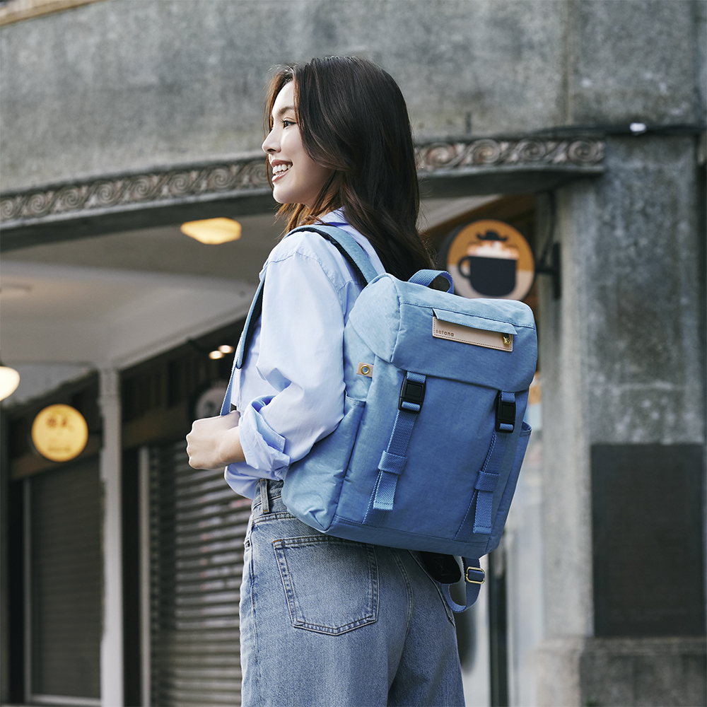 Soldier 雙扣束口後背包-雲煙藍