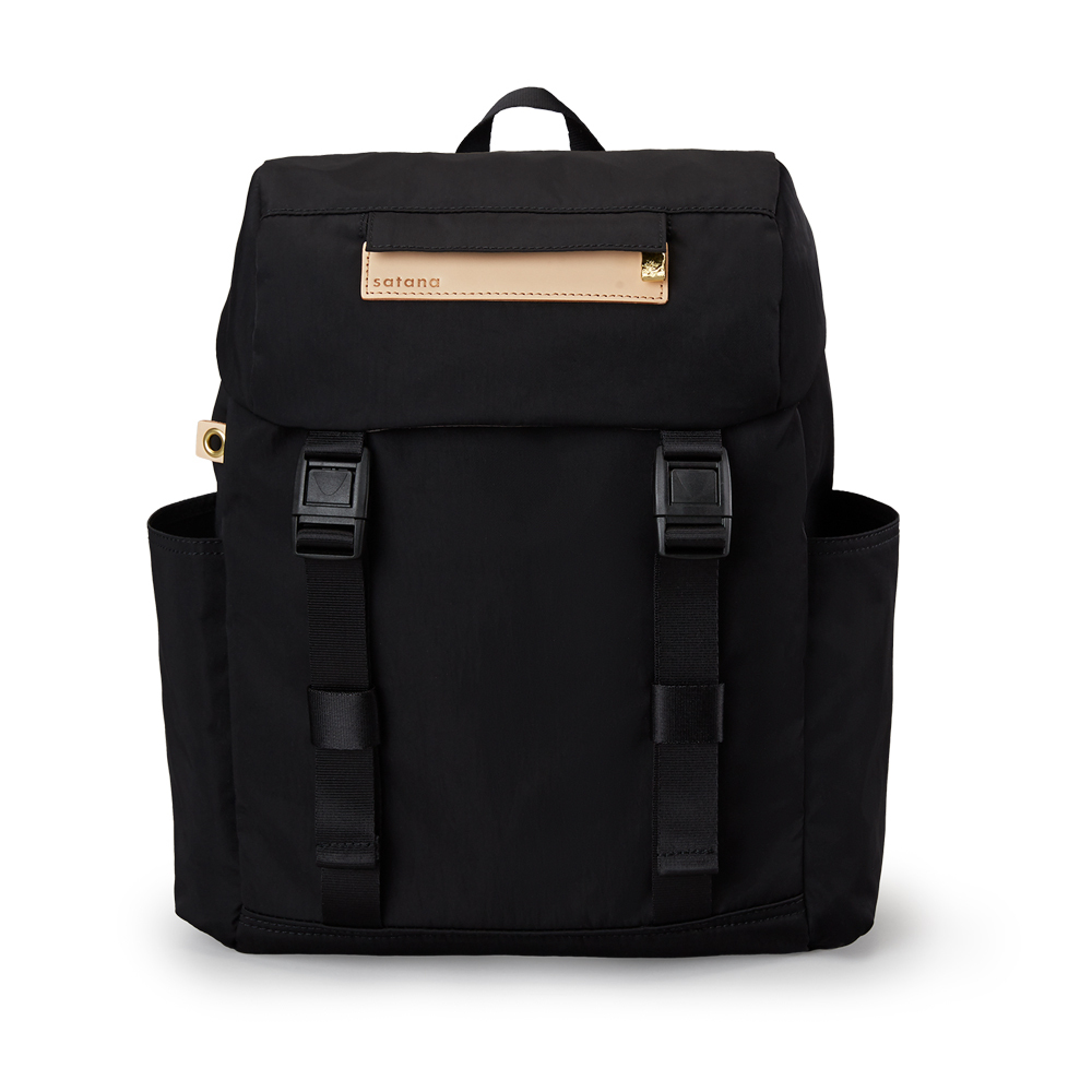 Soldier 雙扣束口後背包-亮黑色