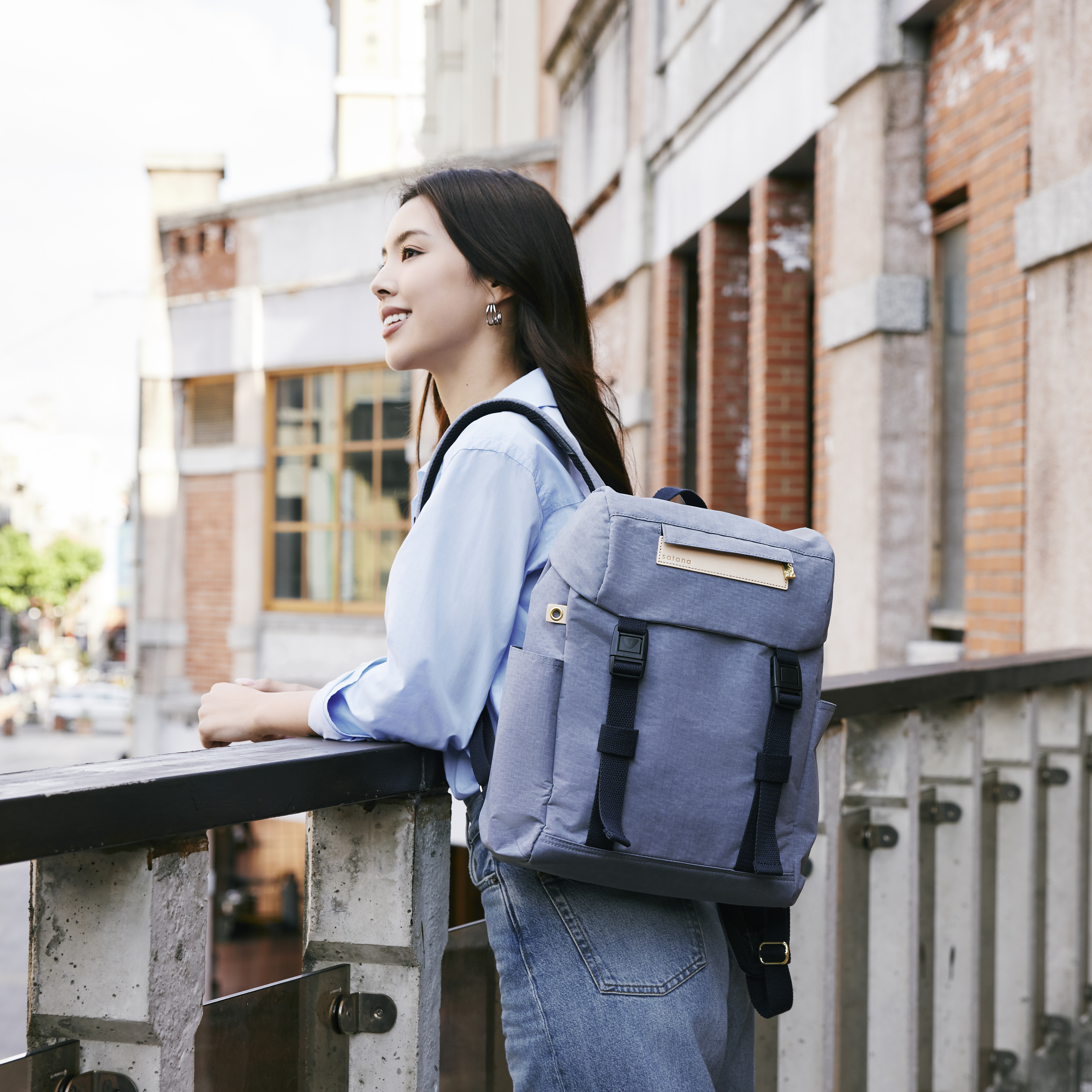 Soldier 雙扣束口後背包-靜謐灰