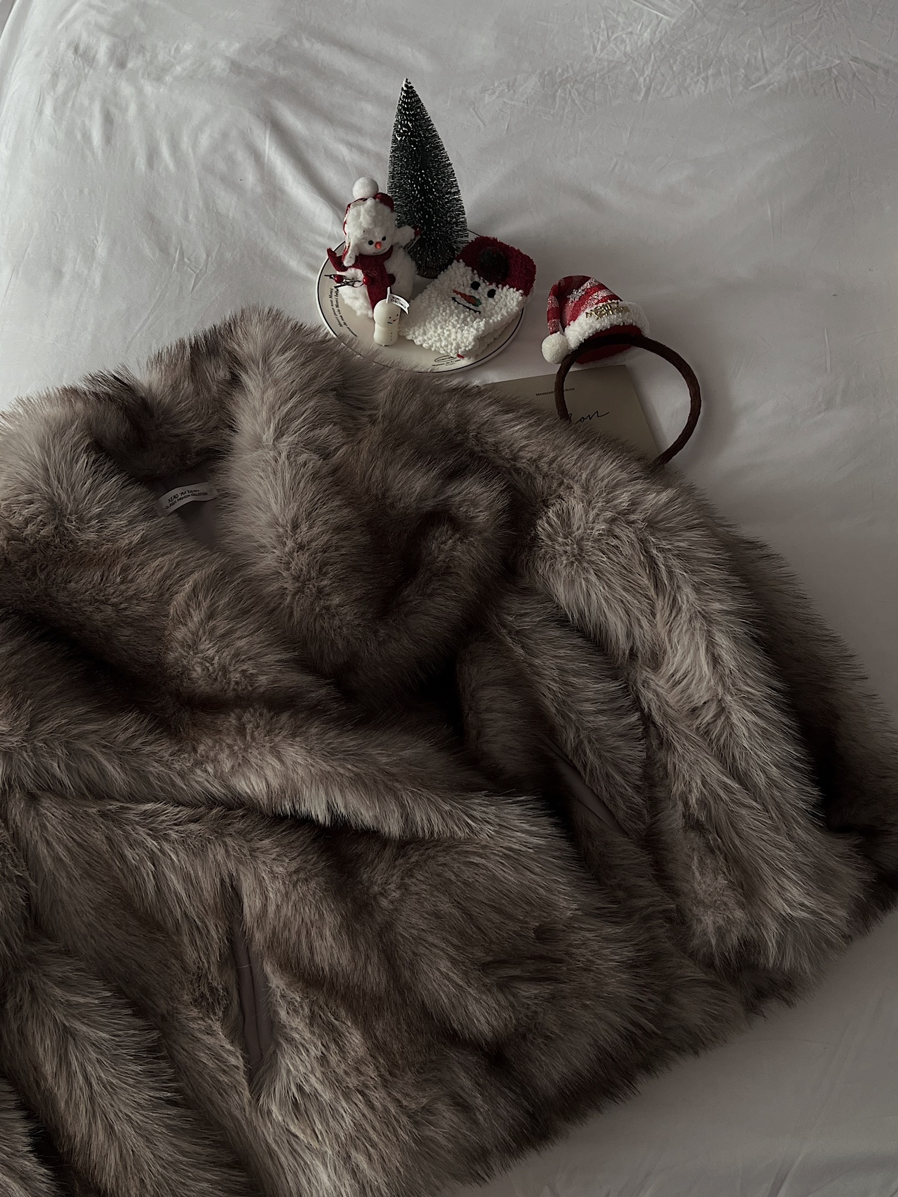 （私留款）版型極美的混色皮草外套，毛量蓬鬆卻不厚重！