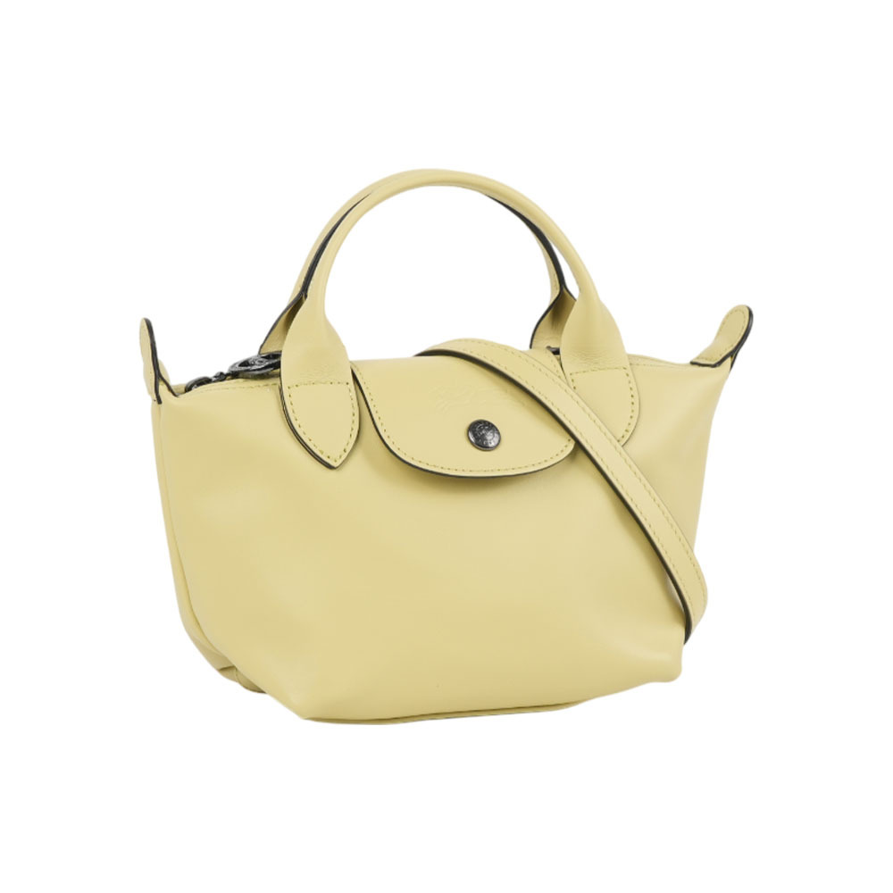 【Longchamp】LE PLIAGE XTRA 牛皮迷你二用折疊包(開心果綠色)