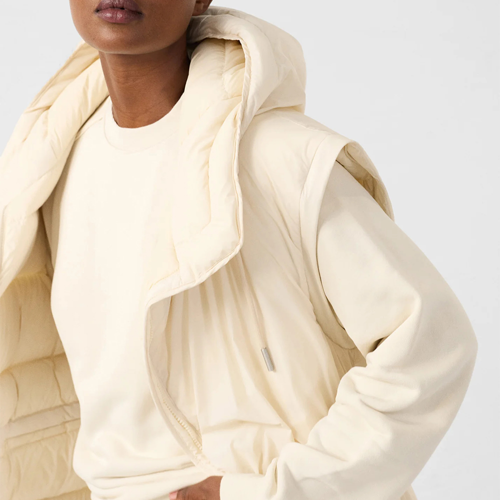 【JOTT】BRO極冷抽繩中長版連帽羽絨外套(白)