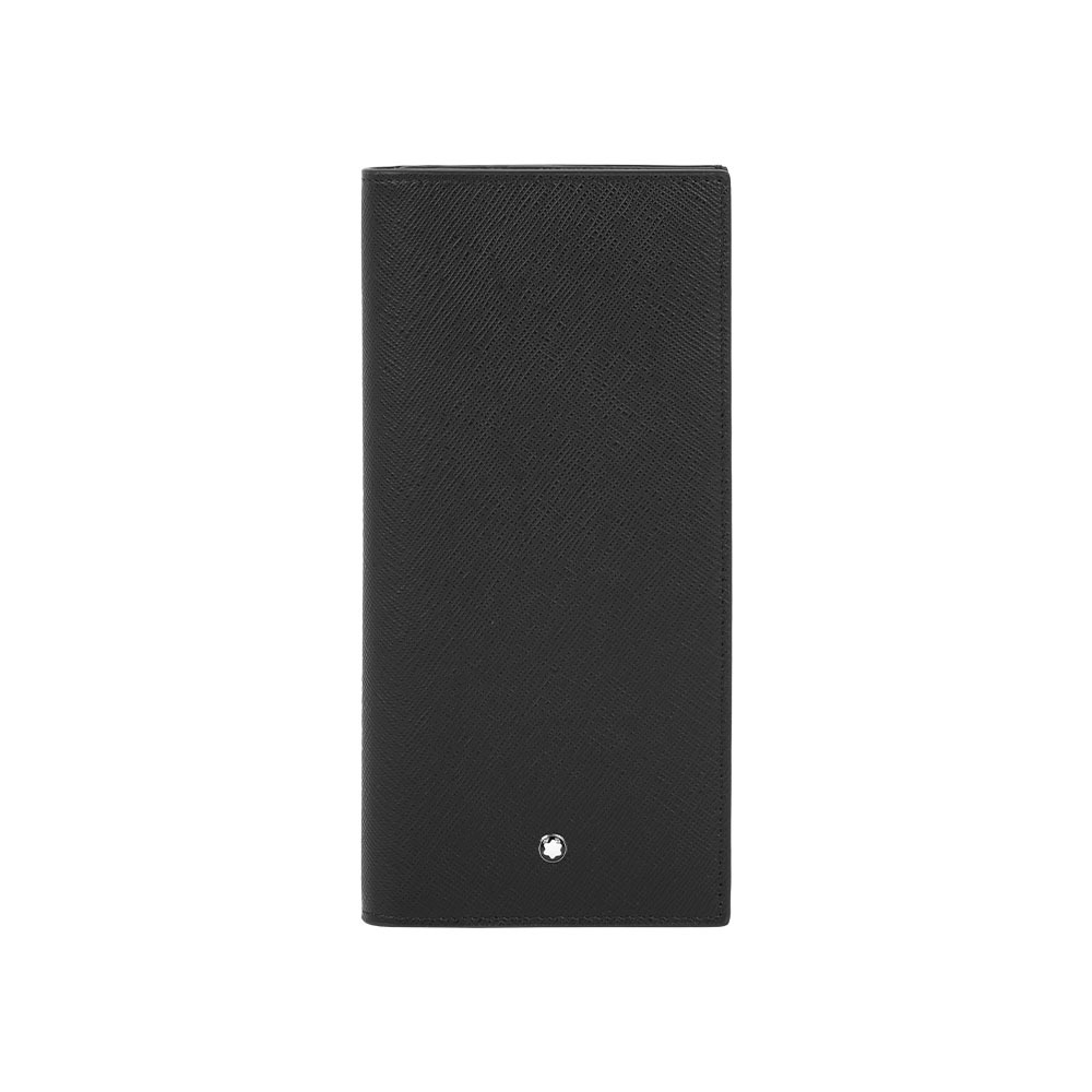 【Montblanc】Sartorial 匠心系列防刮皮革14卡對開長夾(黑色)