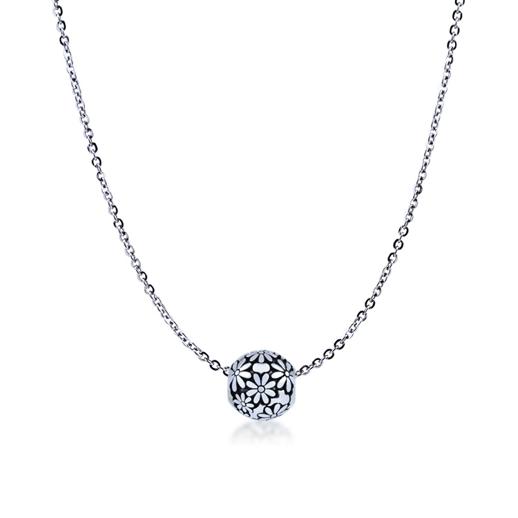 925純銀「雛菊 Daisy」珠墜+贈白鋼項鍊-SNP0075