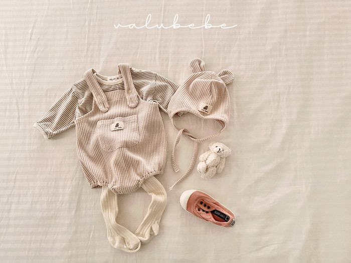 正韓春valu_bebe 小熊布標吊帶褲