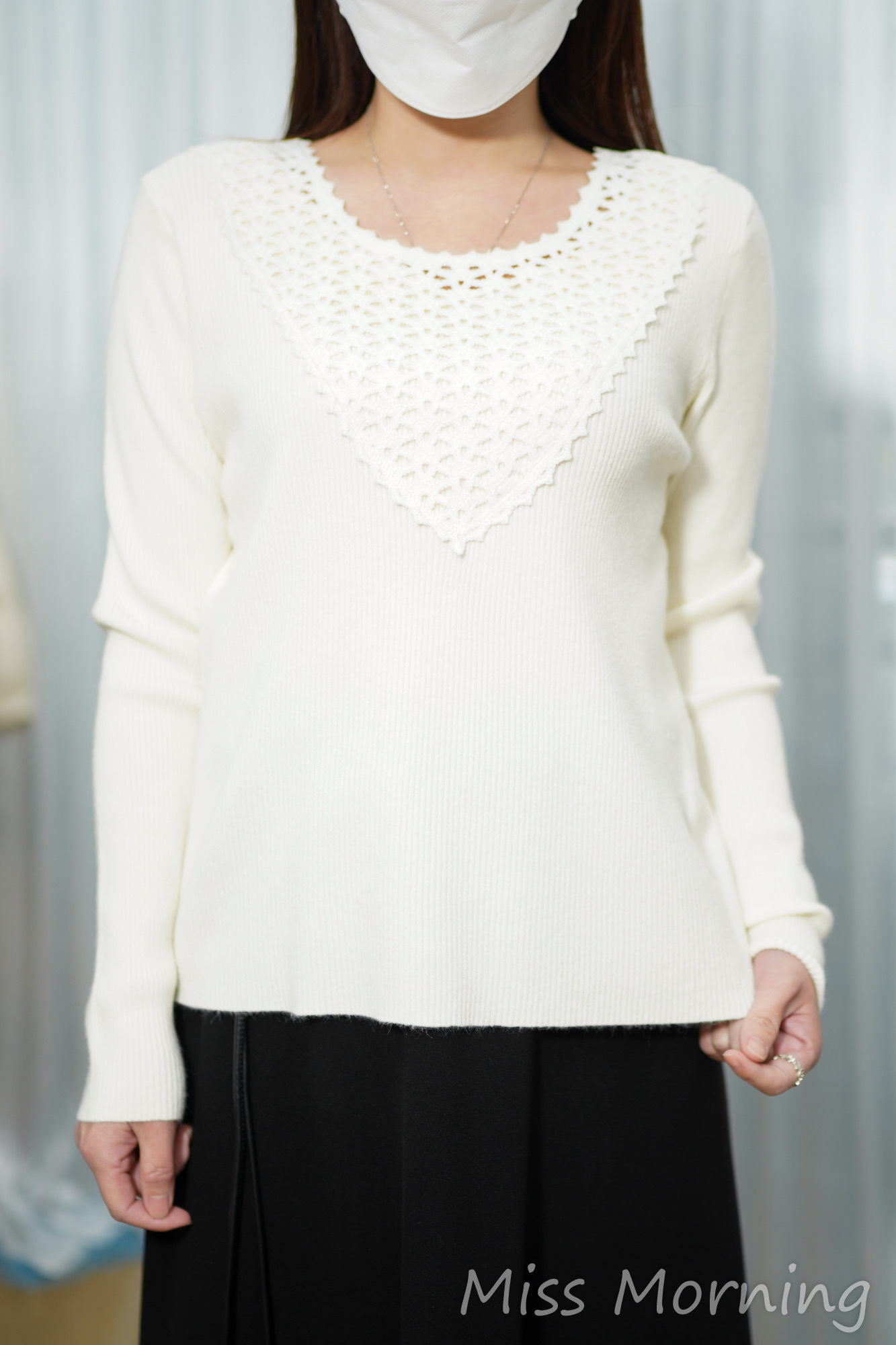 拼通花好手感彈彈顯瘦襯衣(15033)