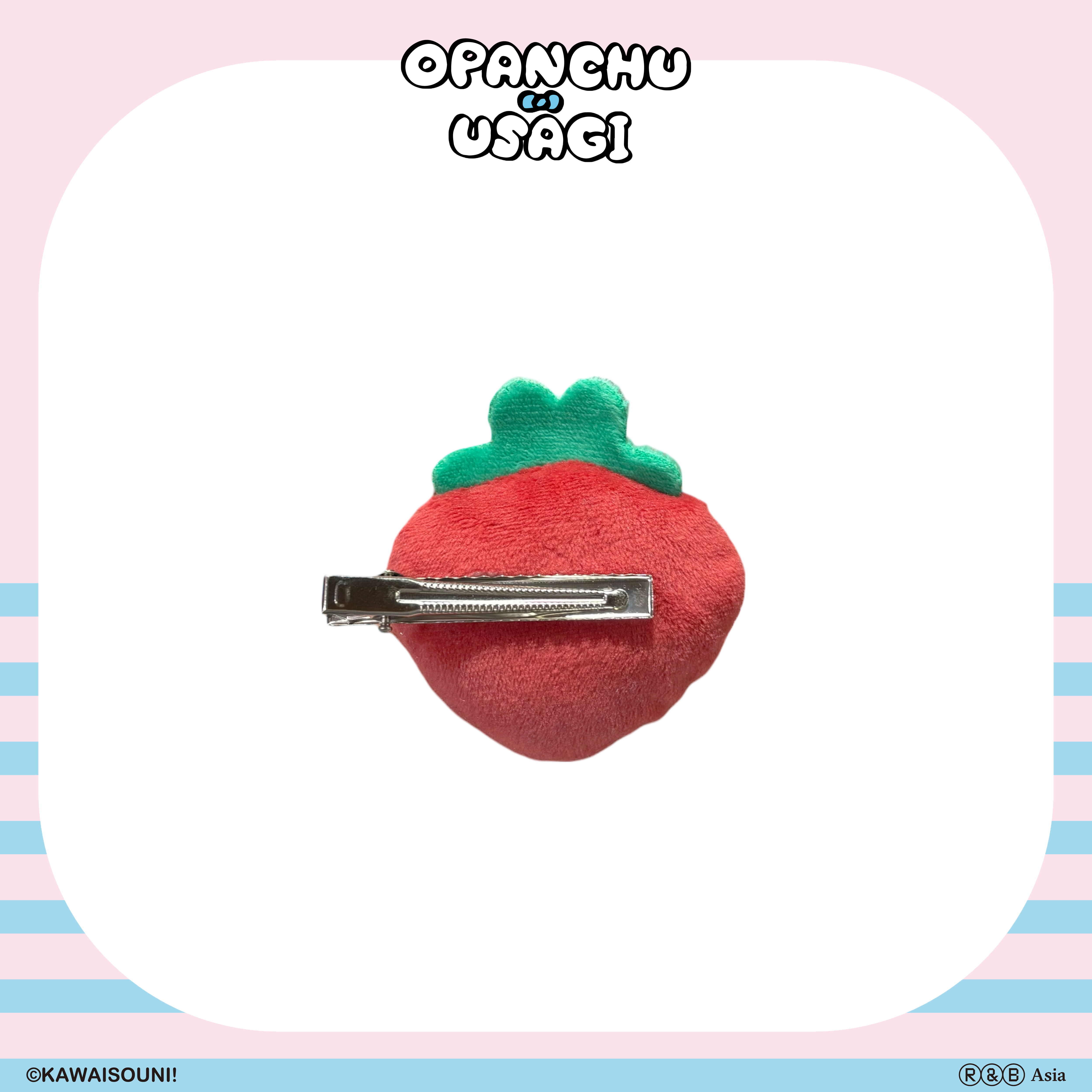 【預購】Opanchu Usagi 褲褲兔-絨毛髮夾-草莓
