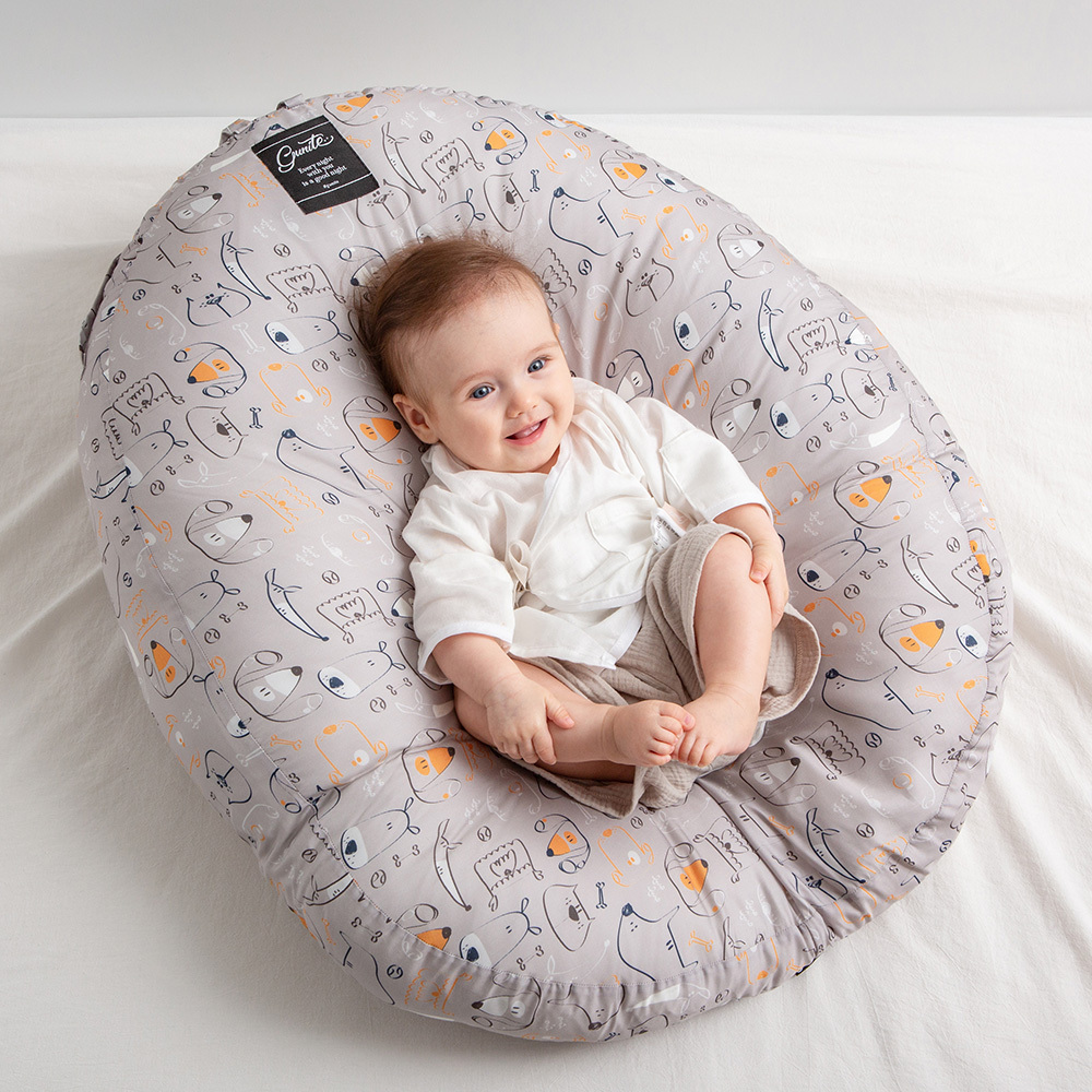 gunite 寶寶懶骨頭‧包覆機能親子互動窩(天絲棉加層坐墊系列)｜Buddy大頭狗