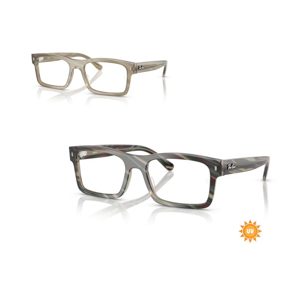 【RayBan】RB5435F 8381 56mm 方框光學眼鏡♣(灰色條紋變色)#CHANGE 系列
