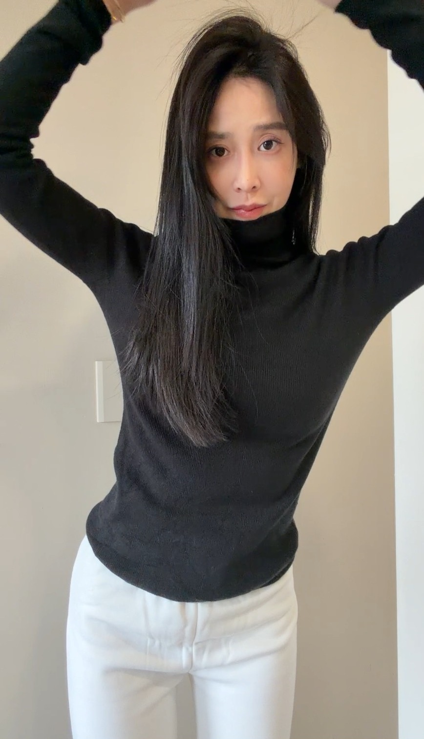 羊毛高領細針織上衣