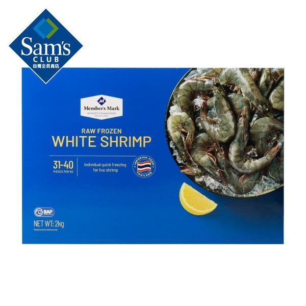Member's Mark 生冷凍南美白對蝦 2kg (約70隻/盒)