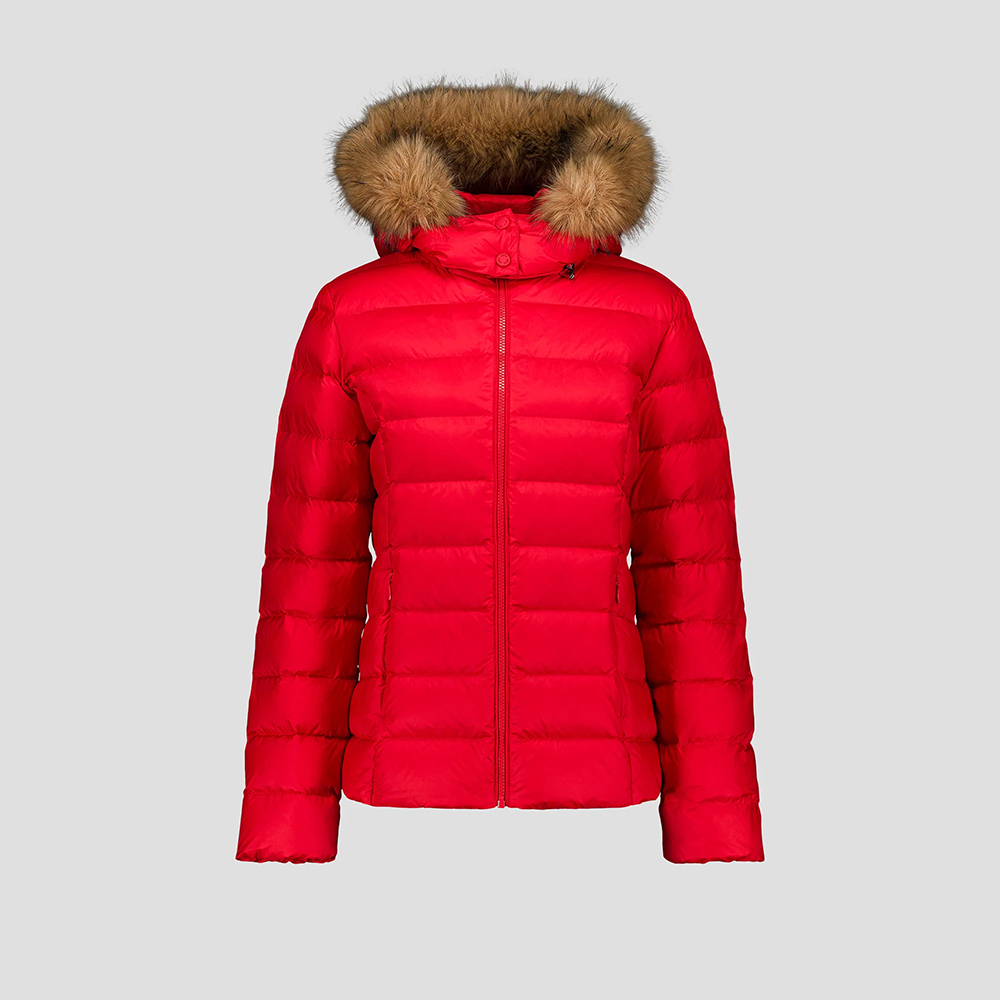 【JOTT】LUX人造毛領可拆極冷羽絨外套(紅)