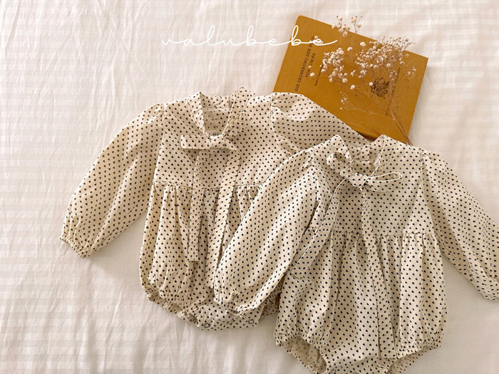 正韓春valu_bebe 兩色綁帶領結包屁衣