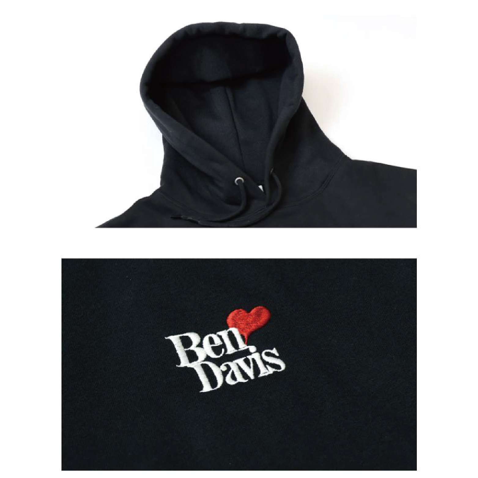 【 BEN DAVIS | PUFFY HEART 蓬鬆愛心帽TEE - 黑 】