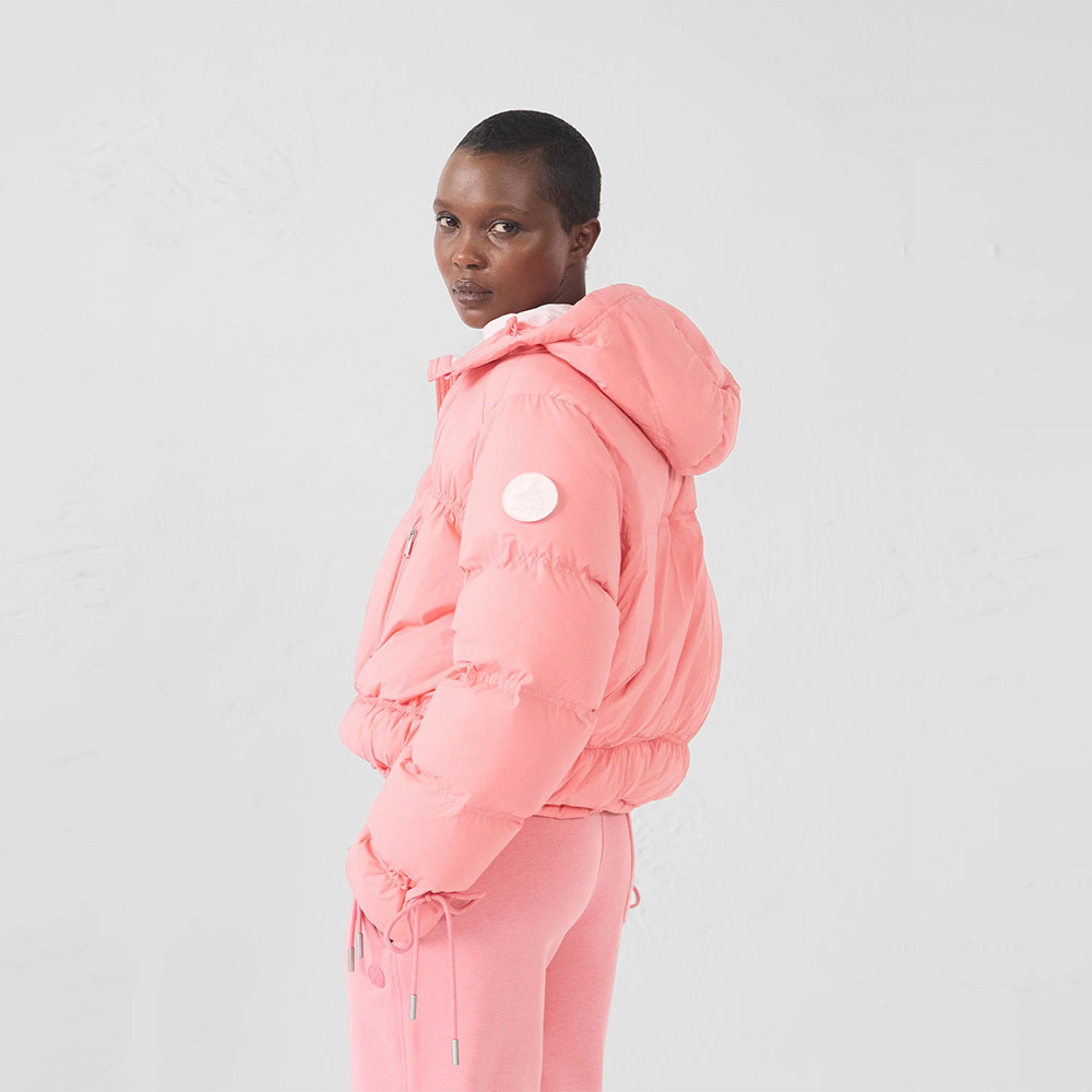 【JOTT】NAI彈力合身極冷連帽羽絨外套(粉)