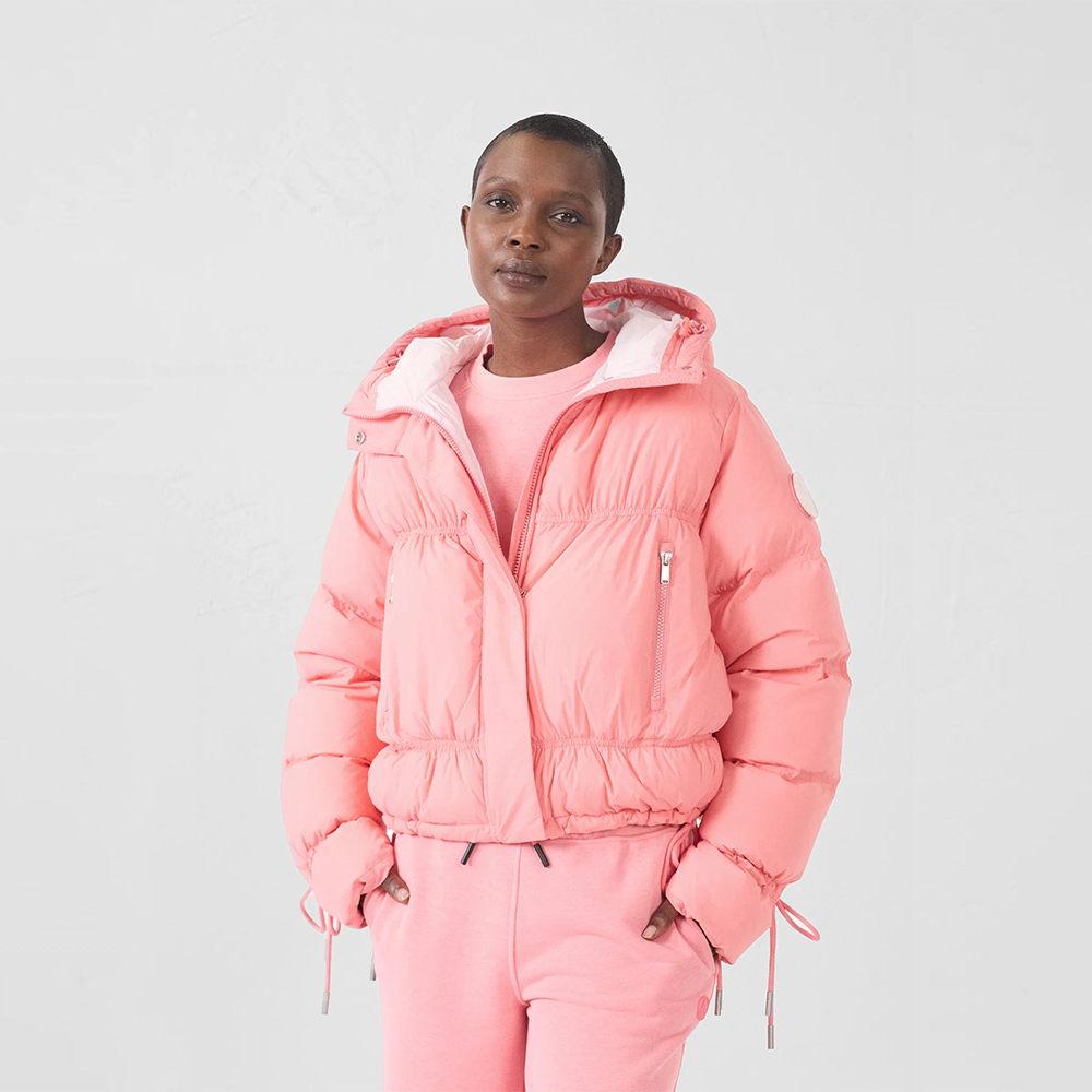 【JOTT】NAI彈力合身極冷連帽羽絨外套(粉)