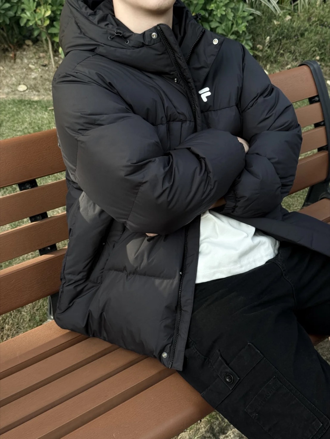 FILA FUSION防風短款鴨絨外套