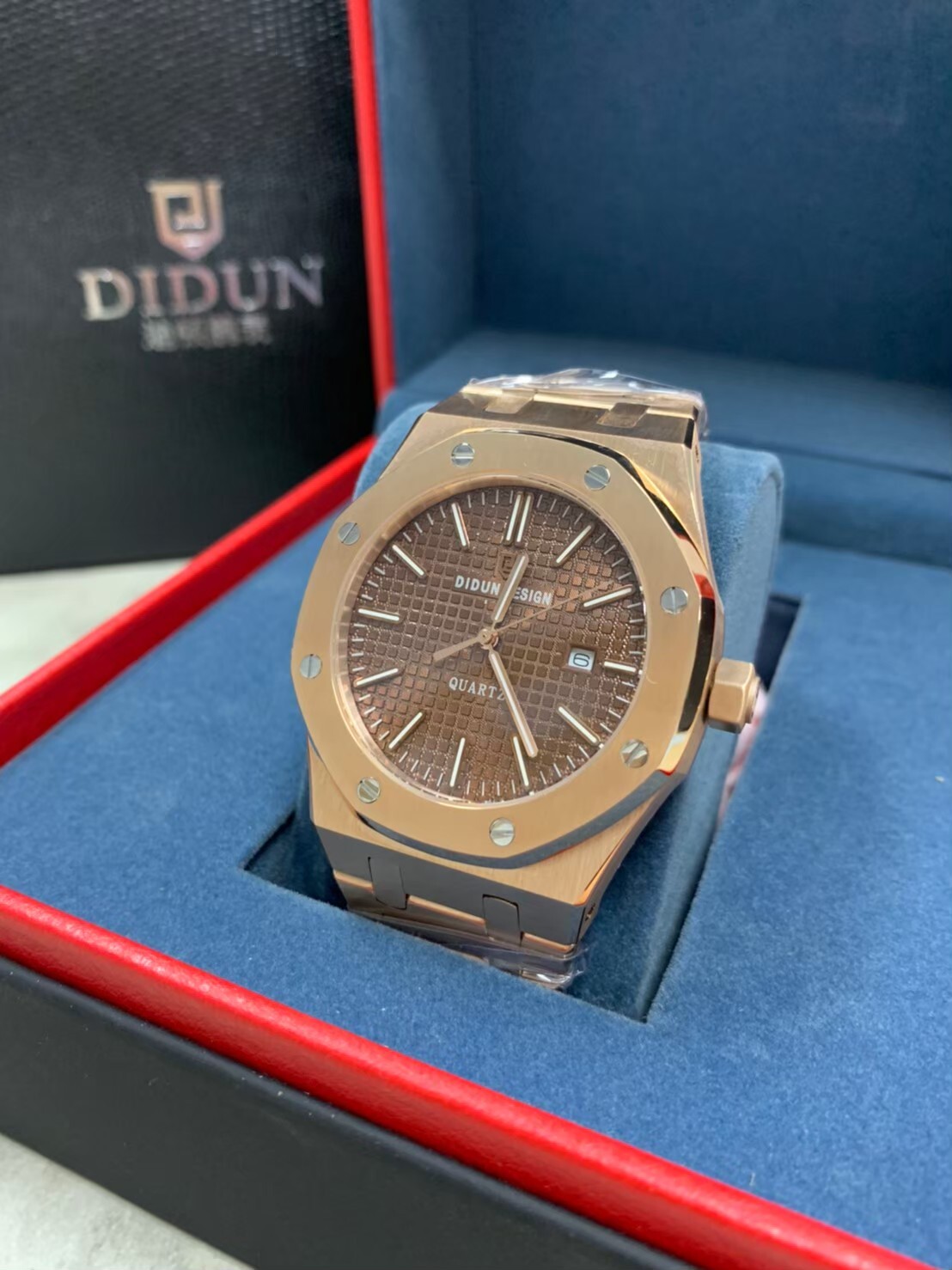 【DIDUN 迪頓】皇家橡樹系列 DDN-004 經典AP八角 造型 英國 品牌 時尚 石英 日期顯示 不鏽鋼 手錶