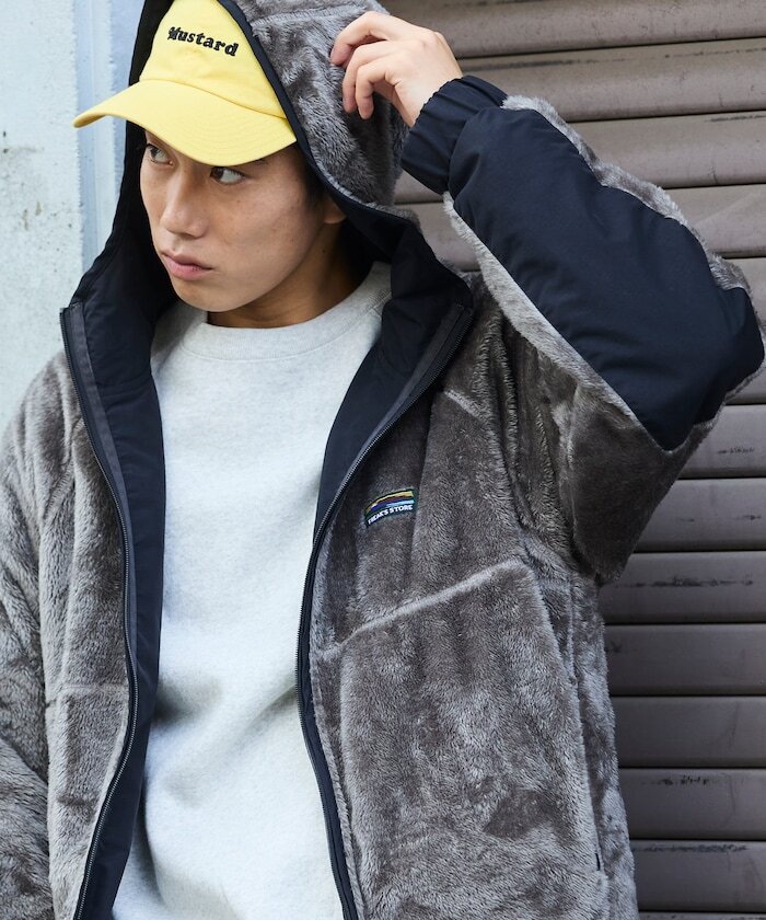 限時特價預購┃FREAK'S STORE 雙面穿 寬鬆 尼龍 抓絨 毛毛 連帽 外套