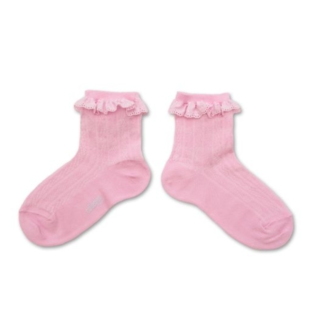 (預購) COLLEGIEN 刺繡低筒襪 Marie Antoinette - 127 Rose Dragée 玫瑰糖粉