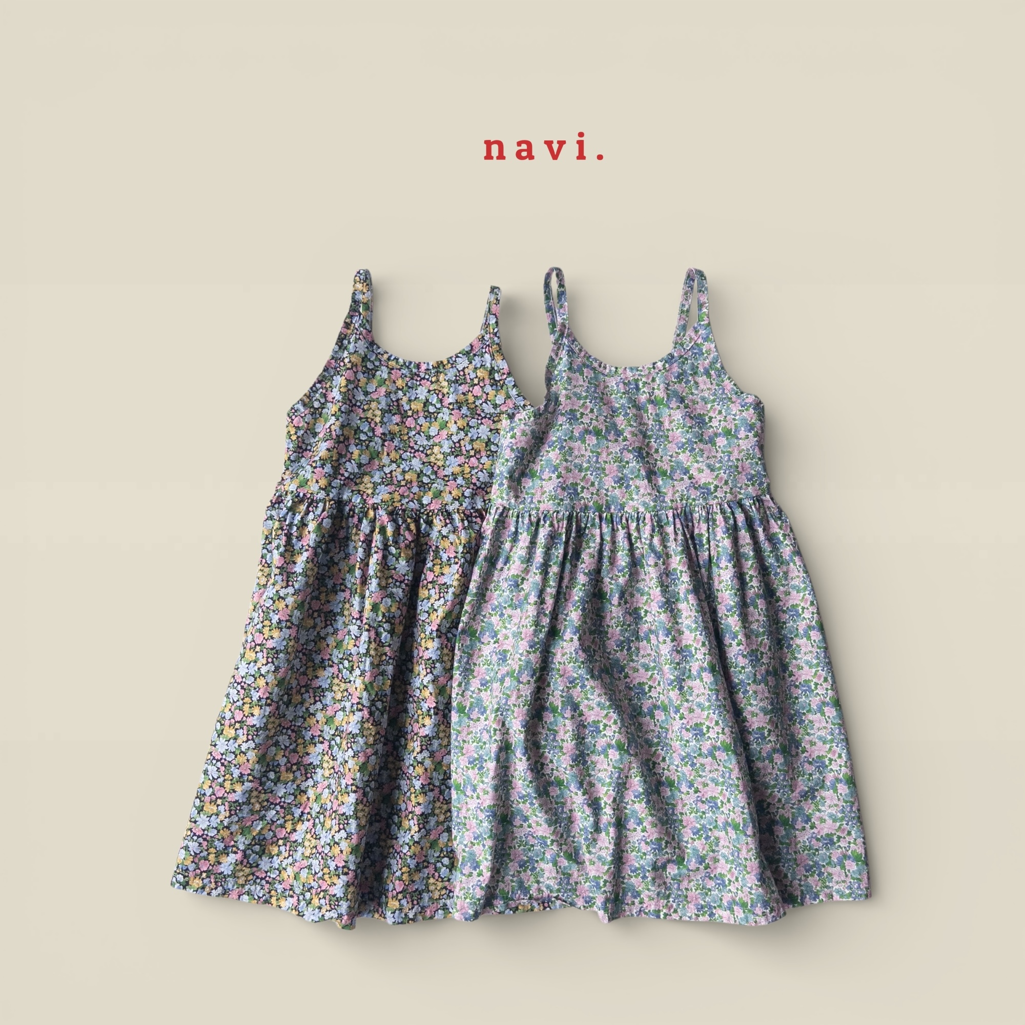 春日花境細肩洋裝