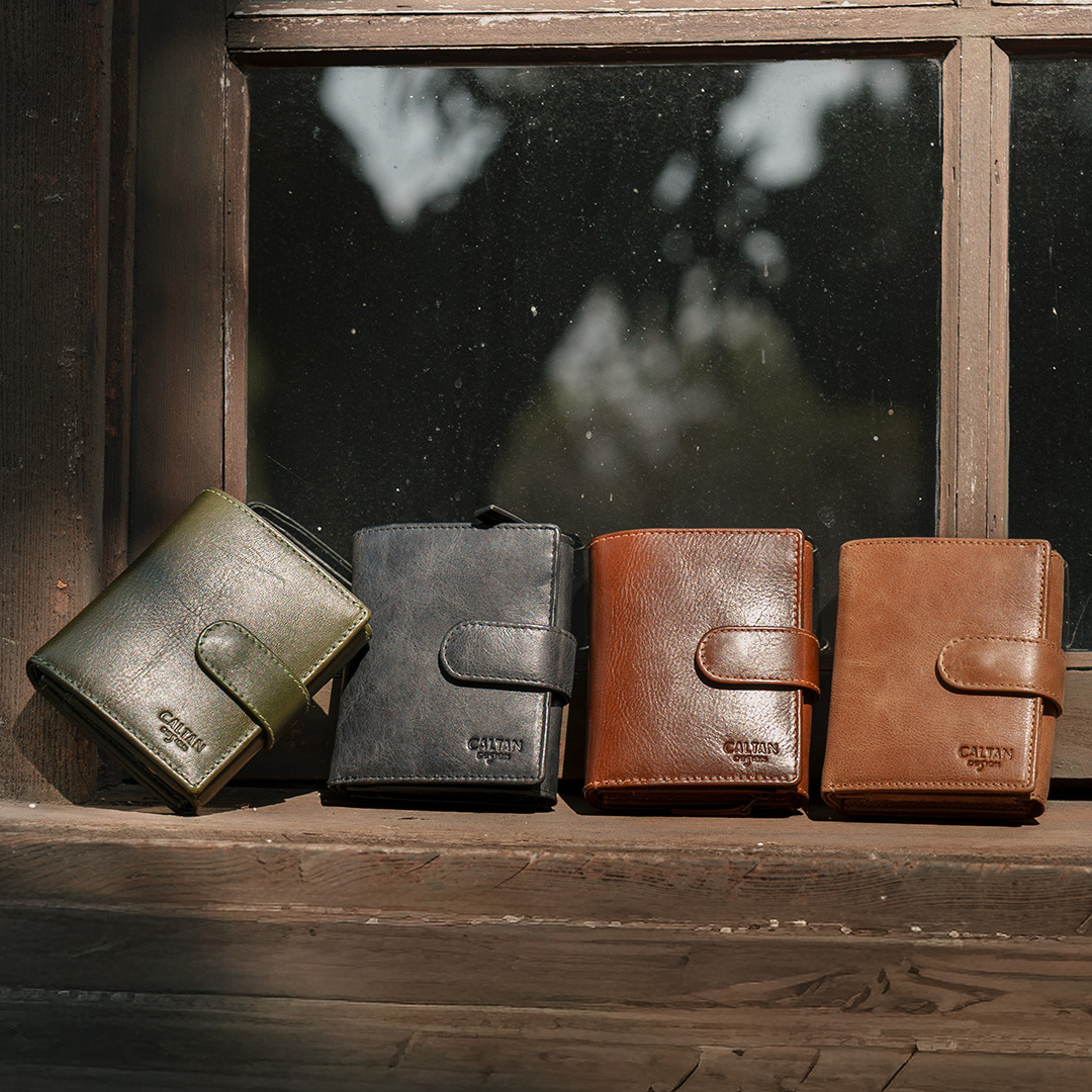 【招財母錢包💰】睛漾真皮兩折多功能收納短夾-五色(071848)