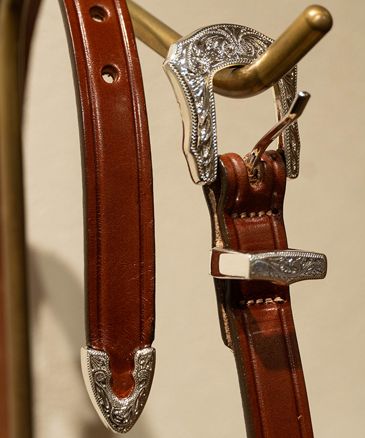 Tory Leather | 3/4“ Bridle Leather Silver Buckle Set Belt 2243