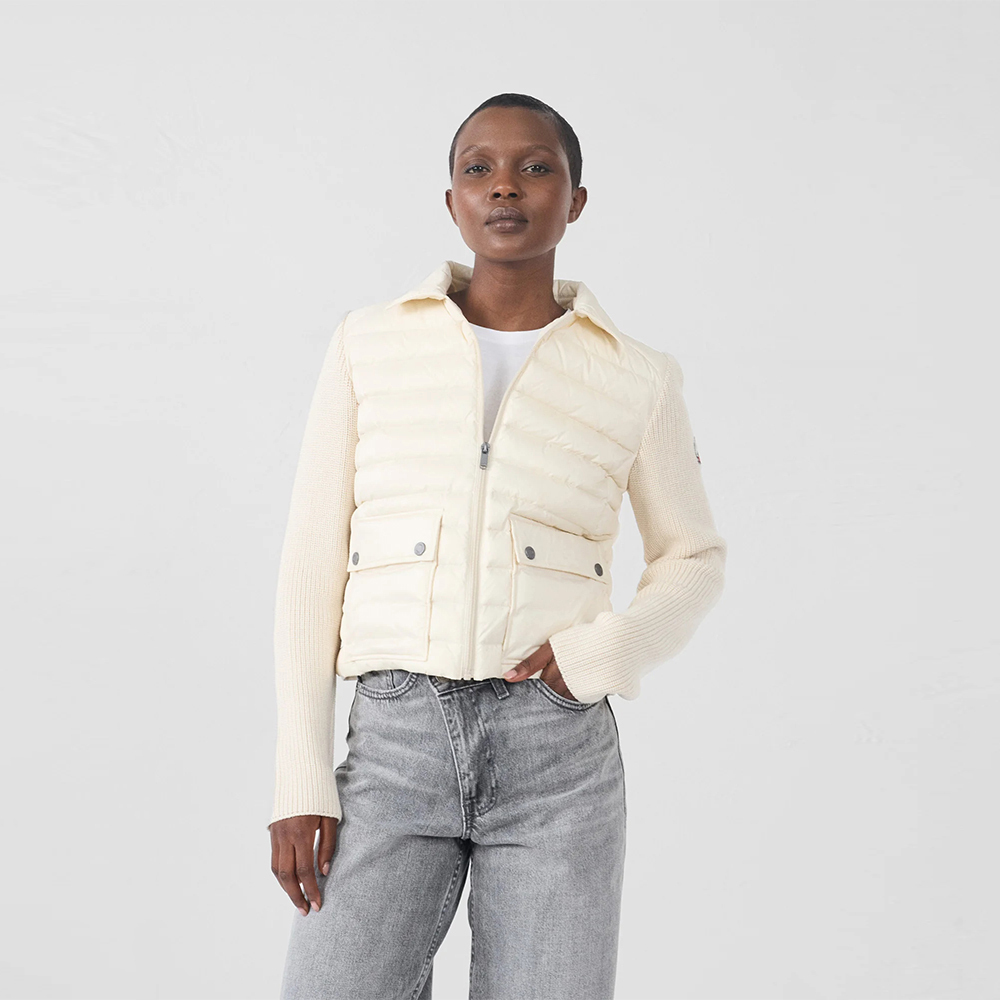 【JOTT】CAL羊毛袖冷羽絨外套(白)